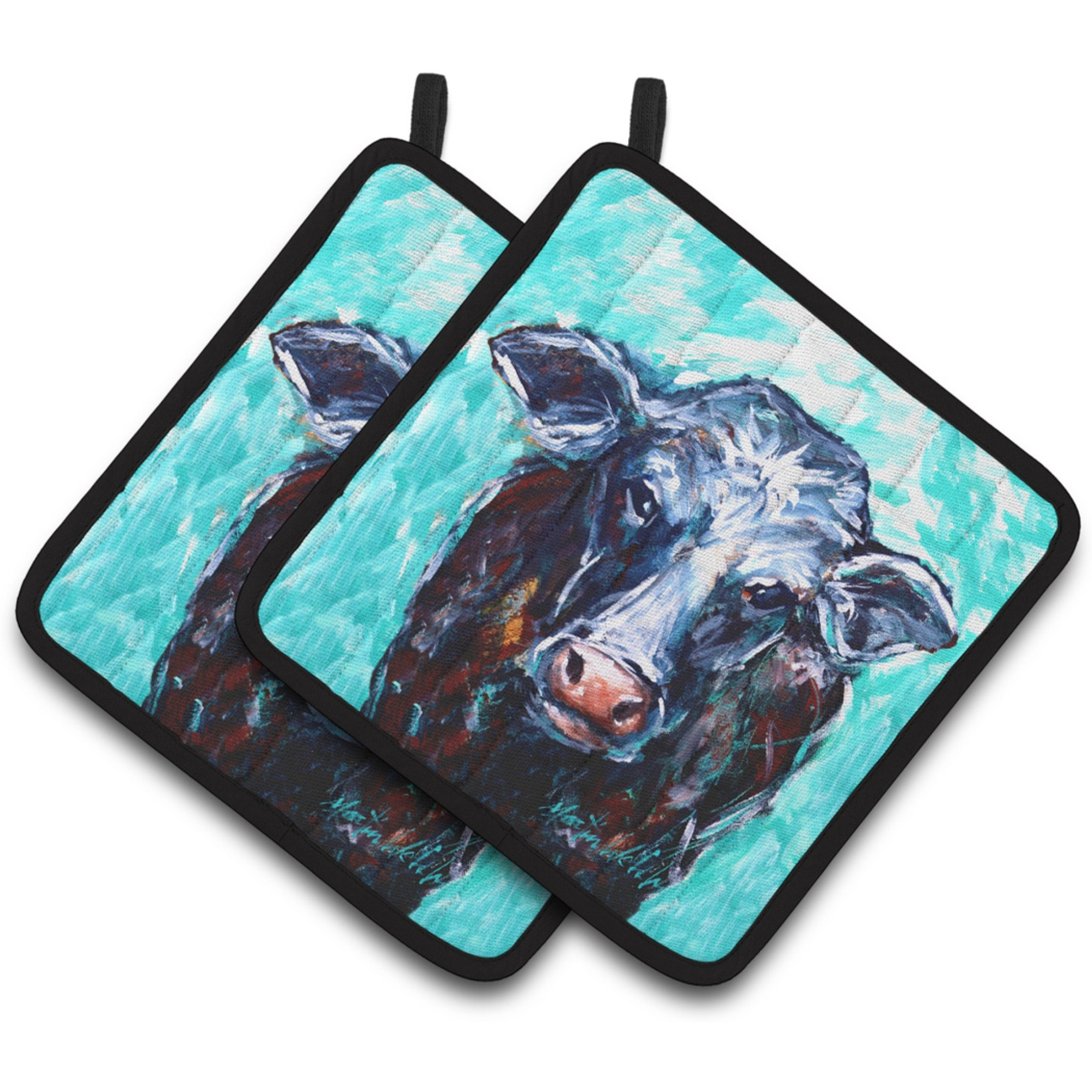 &quotCaroline's Treasures MW1340PTHD Moo Cow Pair of Pot Holders potholders, Multicolor"