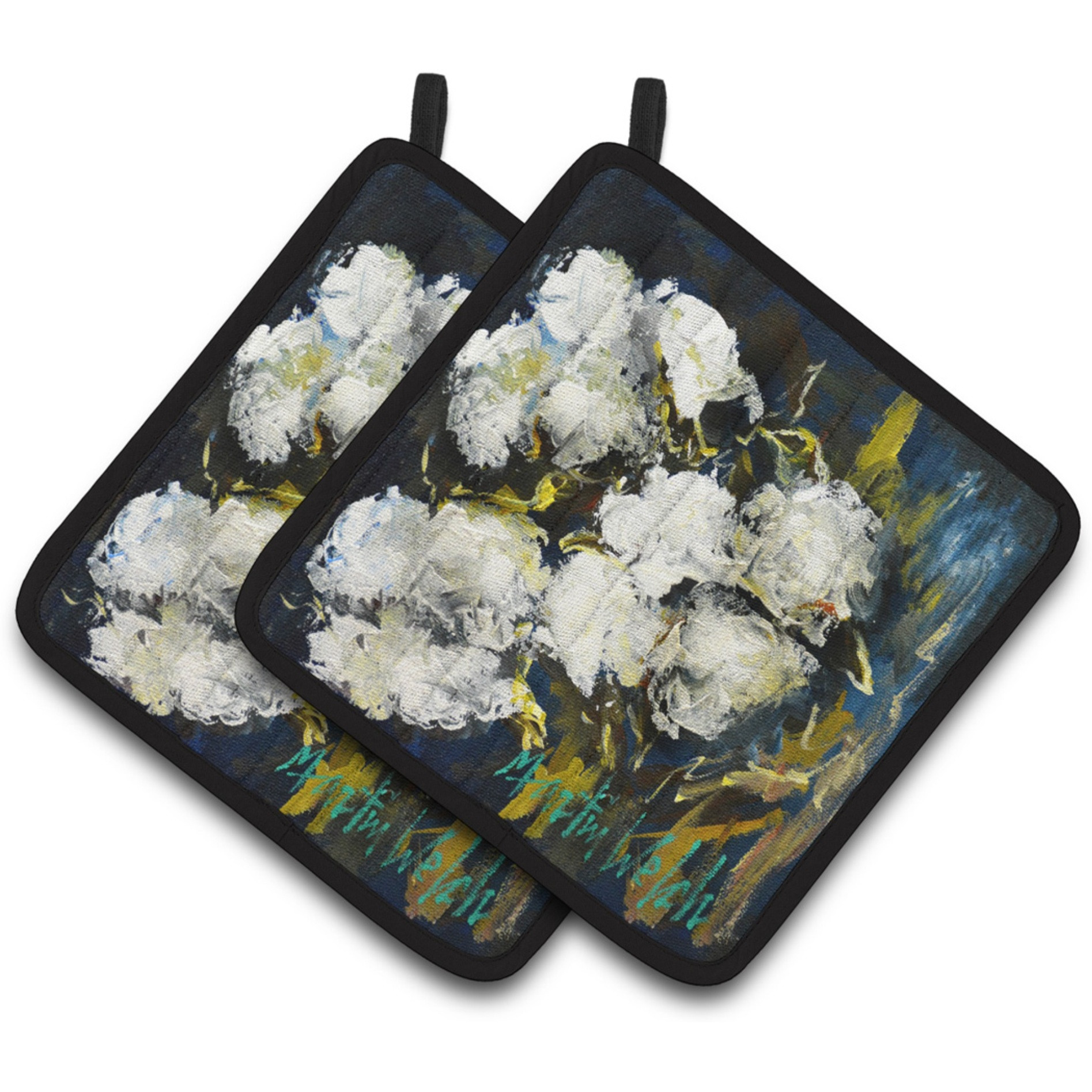 &quotCaroline's Treasures MW1357PTHD Three Boll Cotton Pair of Pot Holders potholders, Multicolor"