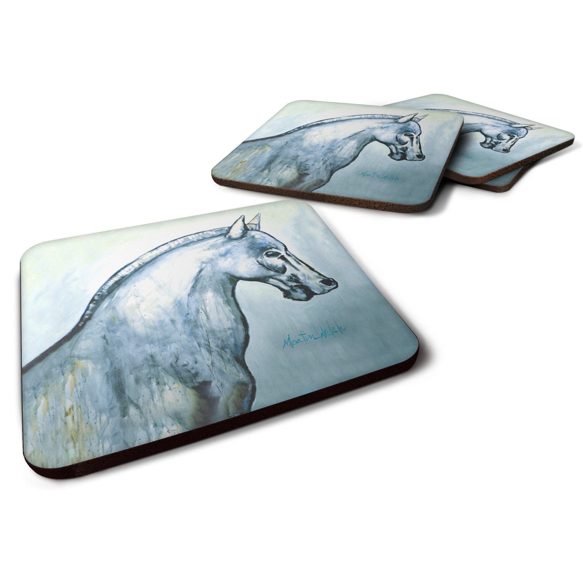 &quotCaroline's Treasures MW1342FC Noble Horse Foam Set of 4 coasters, Multicolor"