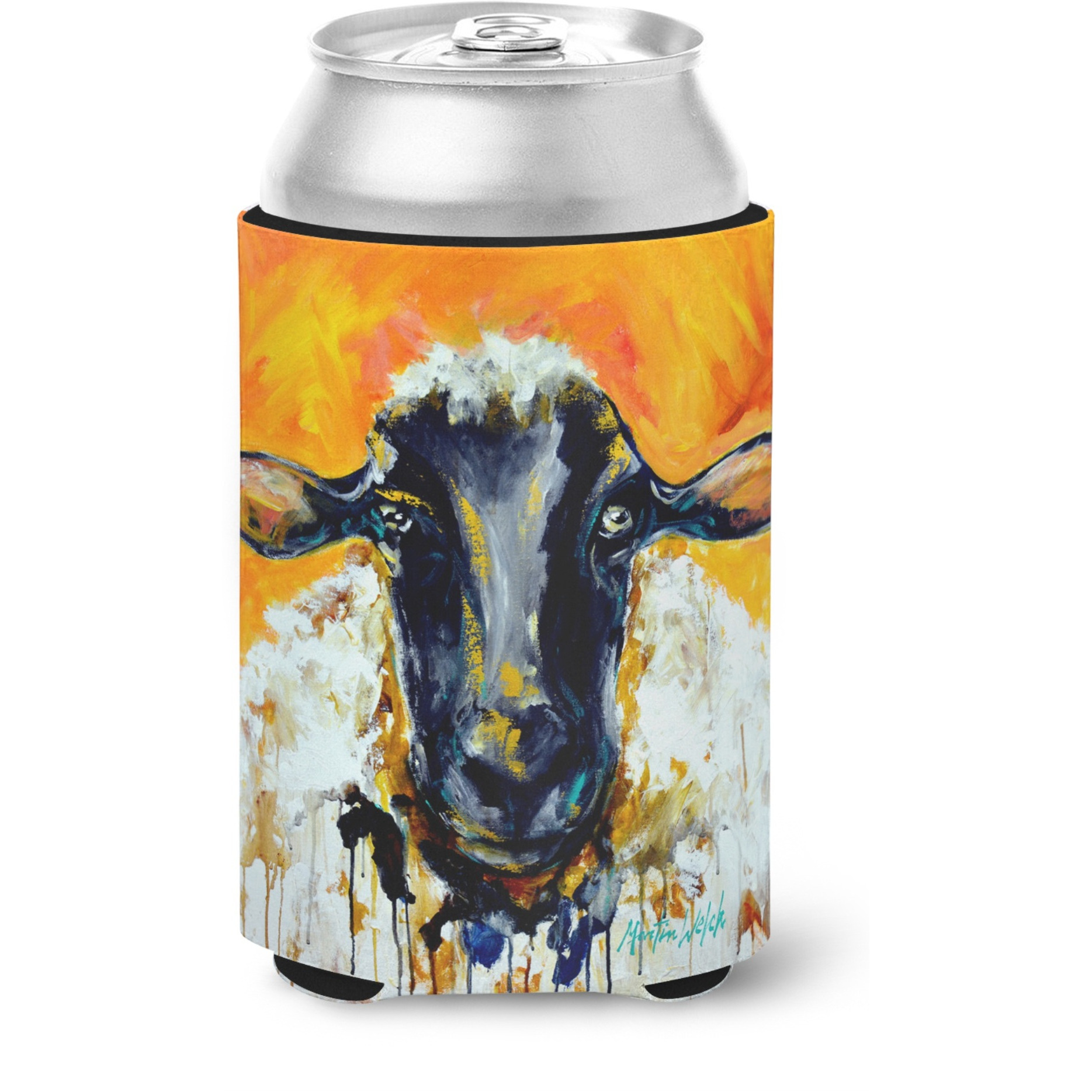 Carolines Treasures MW1343CC Peach Wool Sheep Can or Bottle Hugger cold-beverage-koozies, Multicolor