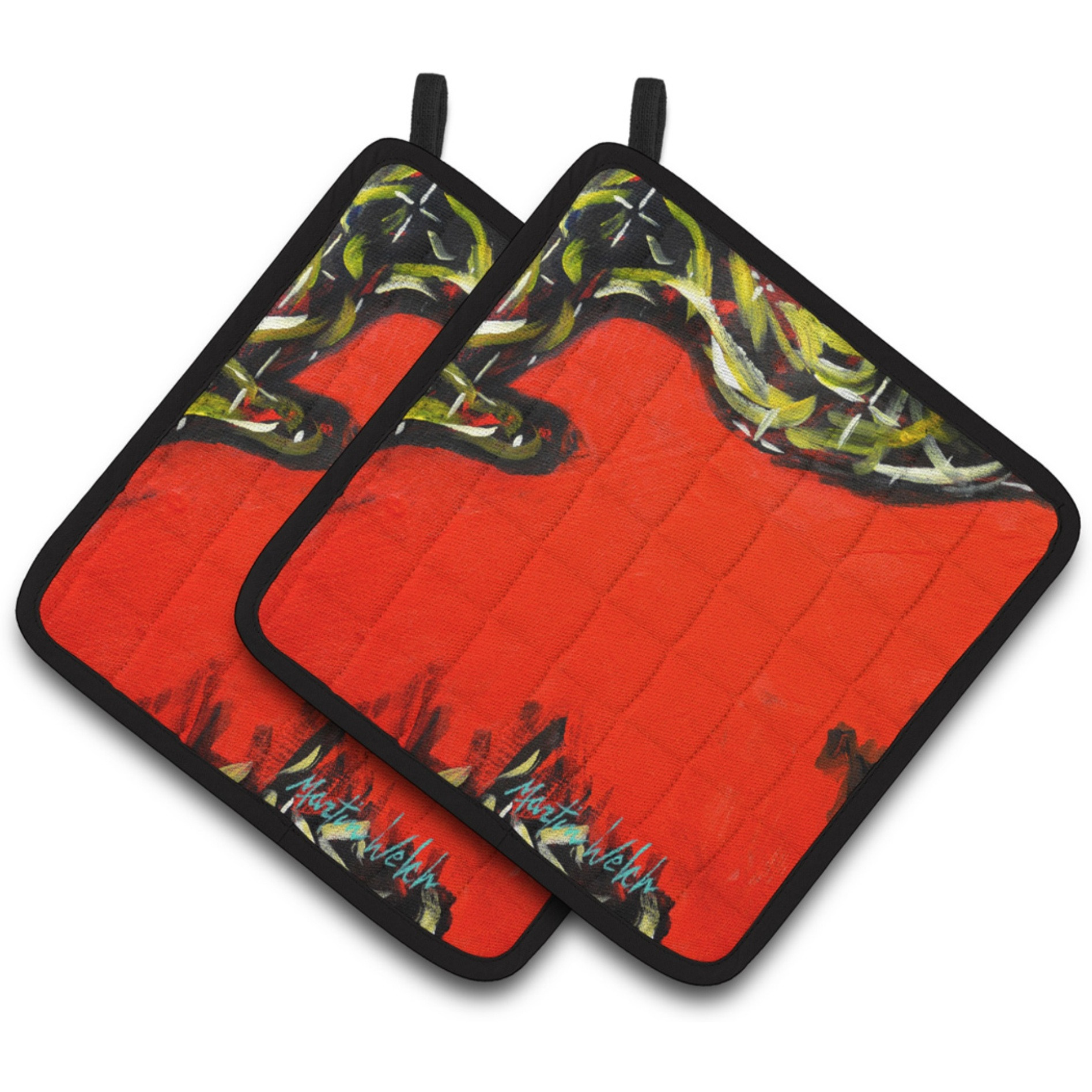 &quotCaroline's Treasures MW1348PTHD Scared Crow Pair of Pot Holders potholders, Multicolor"