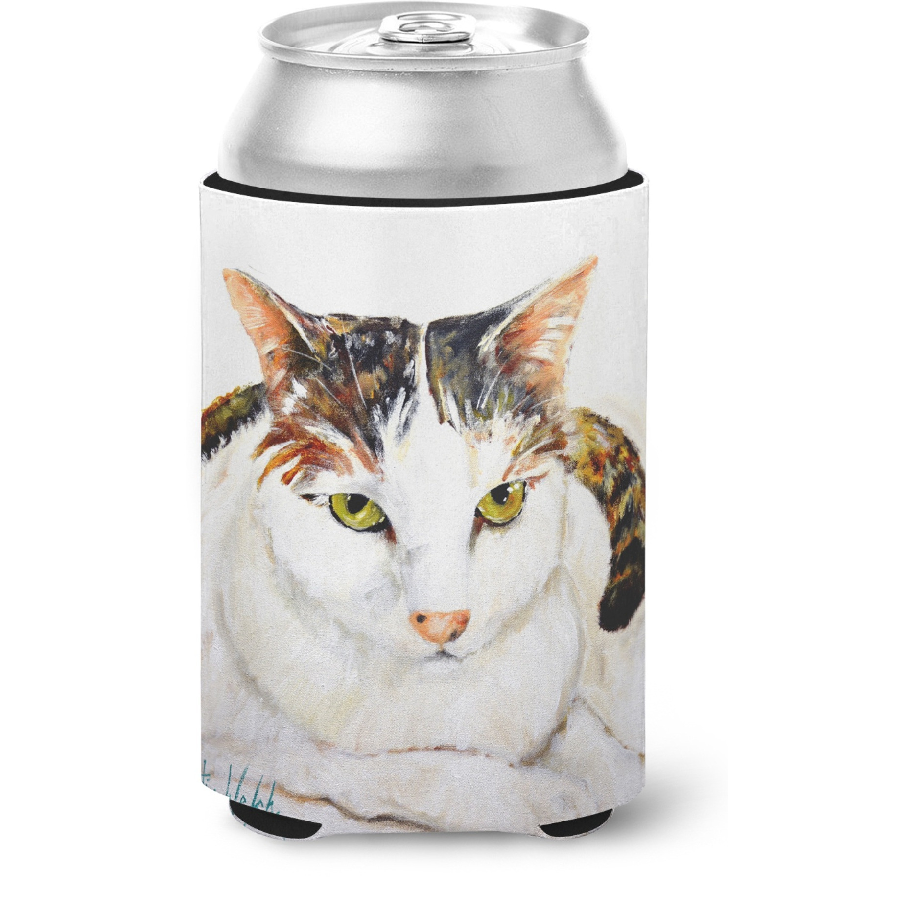 &quotCaroline's Treasures MW1334CC Lanie Cat Can or Bottle Hugger cold-beverage-koozies, Multicolor"