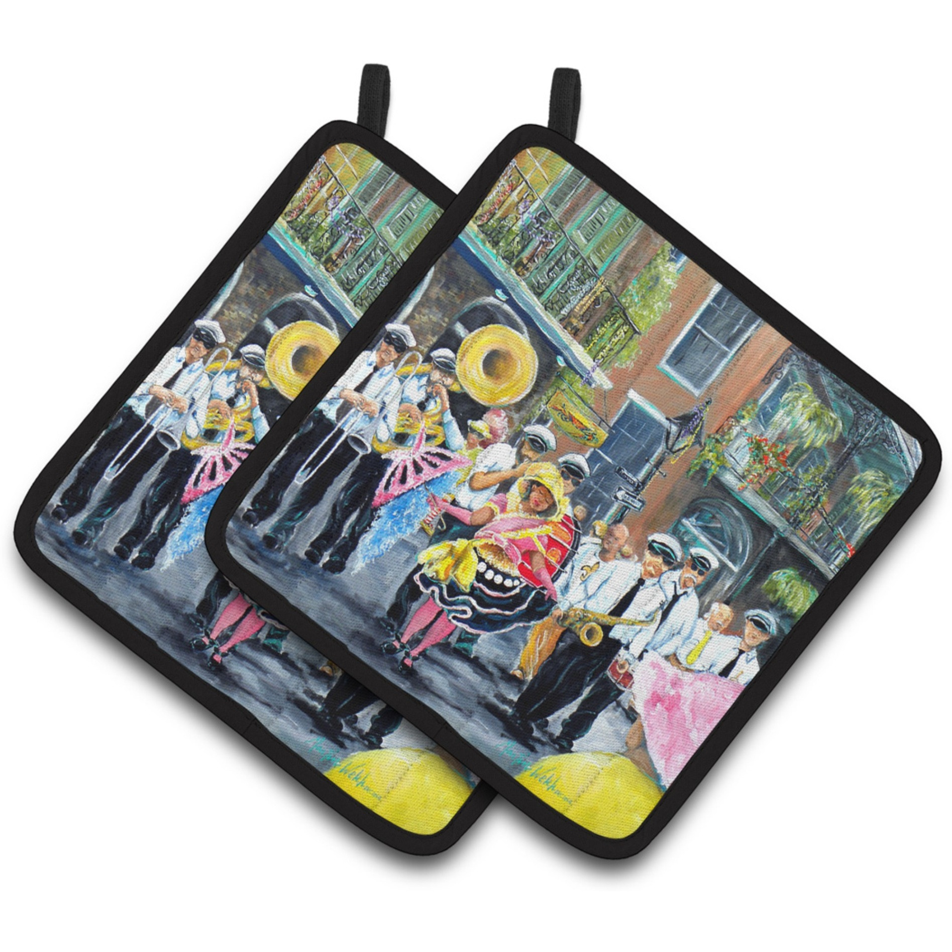 &quotCaroline's Treasures MW1328PTHD French Quarter Frolic Pair of Pot Holders potholders, Multicolor"