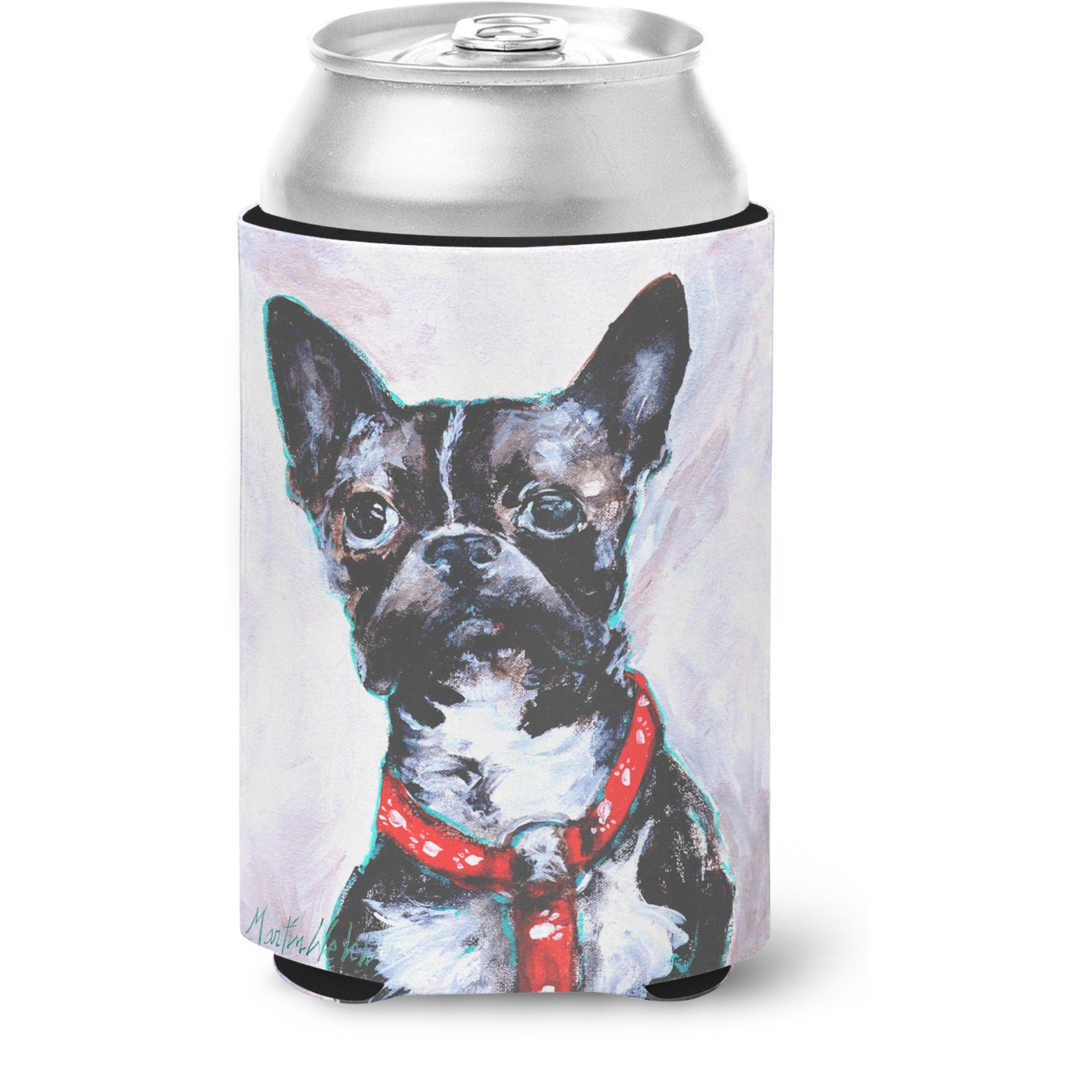 &quotCaroline's Treasures MW1312CC Boston Terrier Brindle Ziggy Can or Bottle Hugger cold-beverage-koozies, Multicolor"