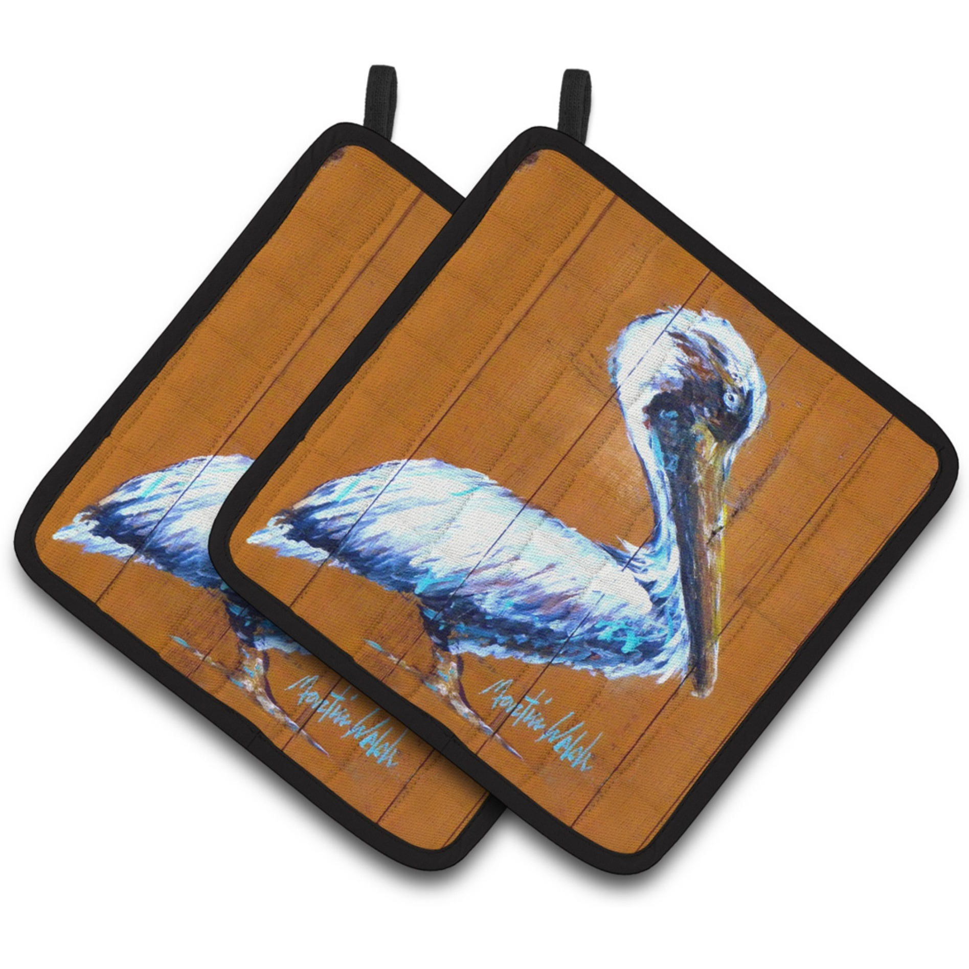 &quotCaroline's Treasures MW1330PTHD Pelican Hangin in Pair of Pot Holders potholders, Multicolor"