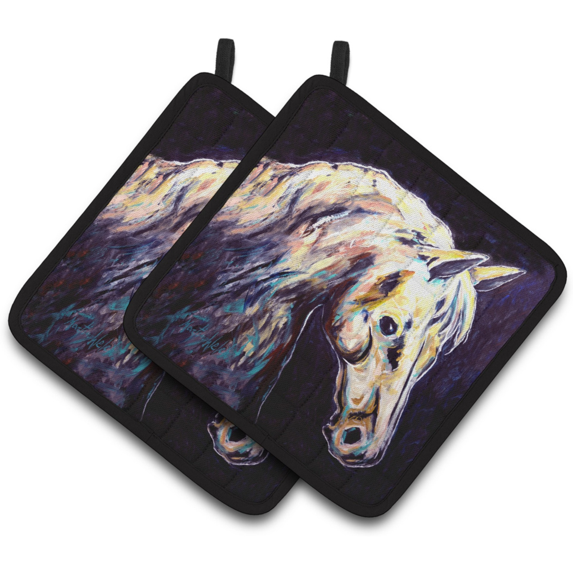&quotCaroline's Treasures MW1333PTHD Knight Horse Pair of Pot Holders potholders, Multicolor"