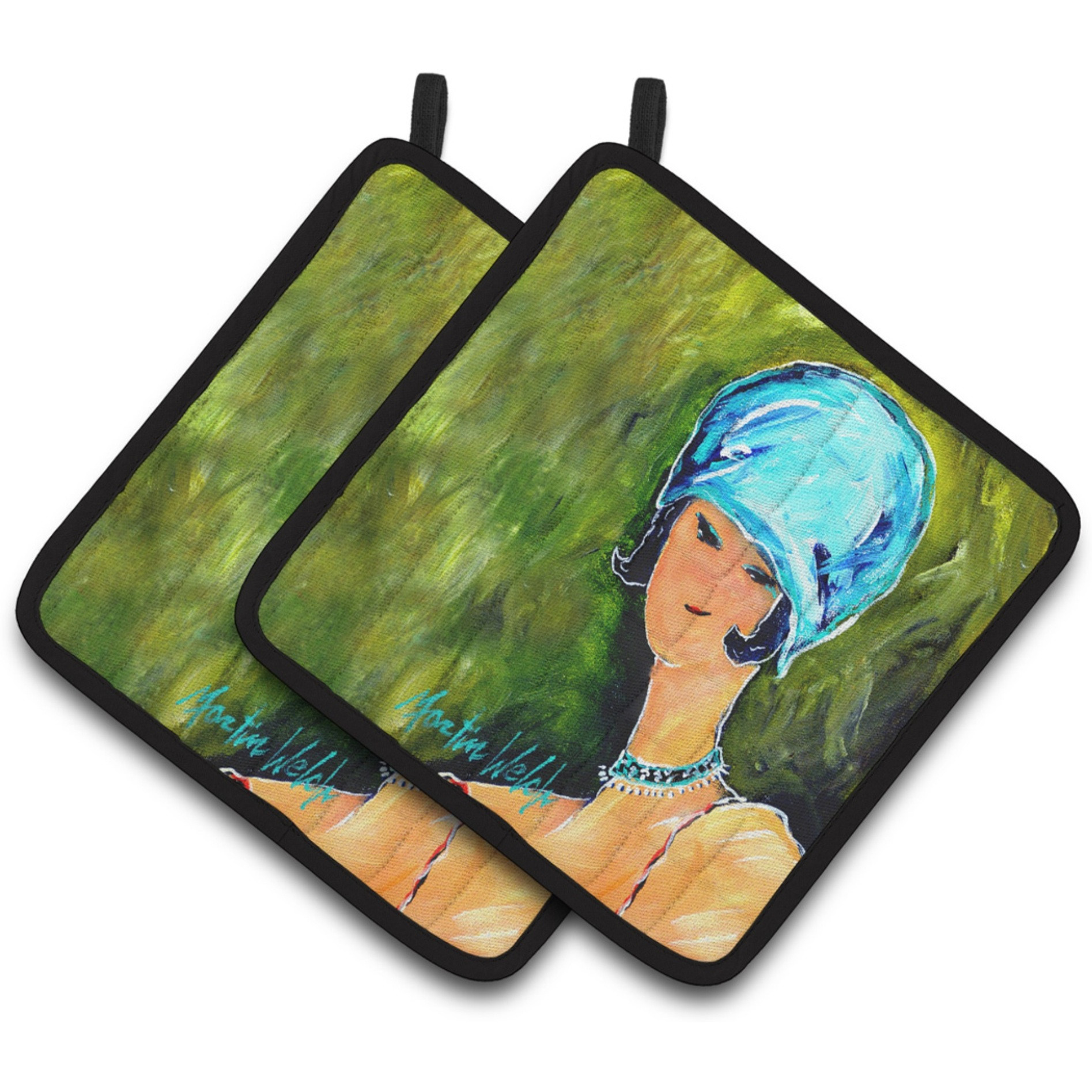 &quotCaroline's Treasures MW1363PTHD Young Voncile Still in High School Pair of Pot Holders potholders, Multicolor"