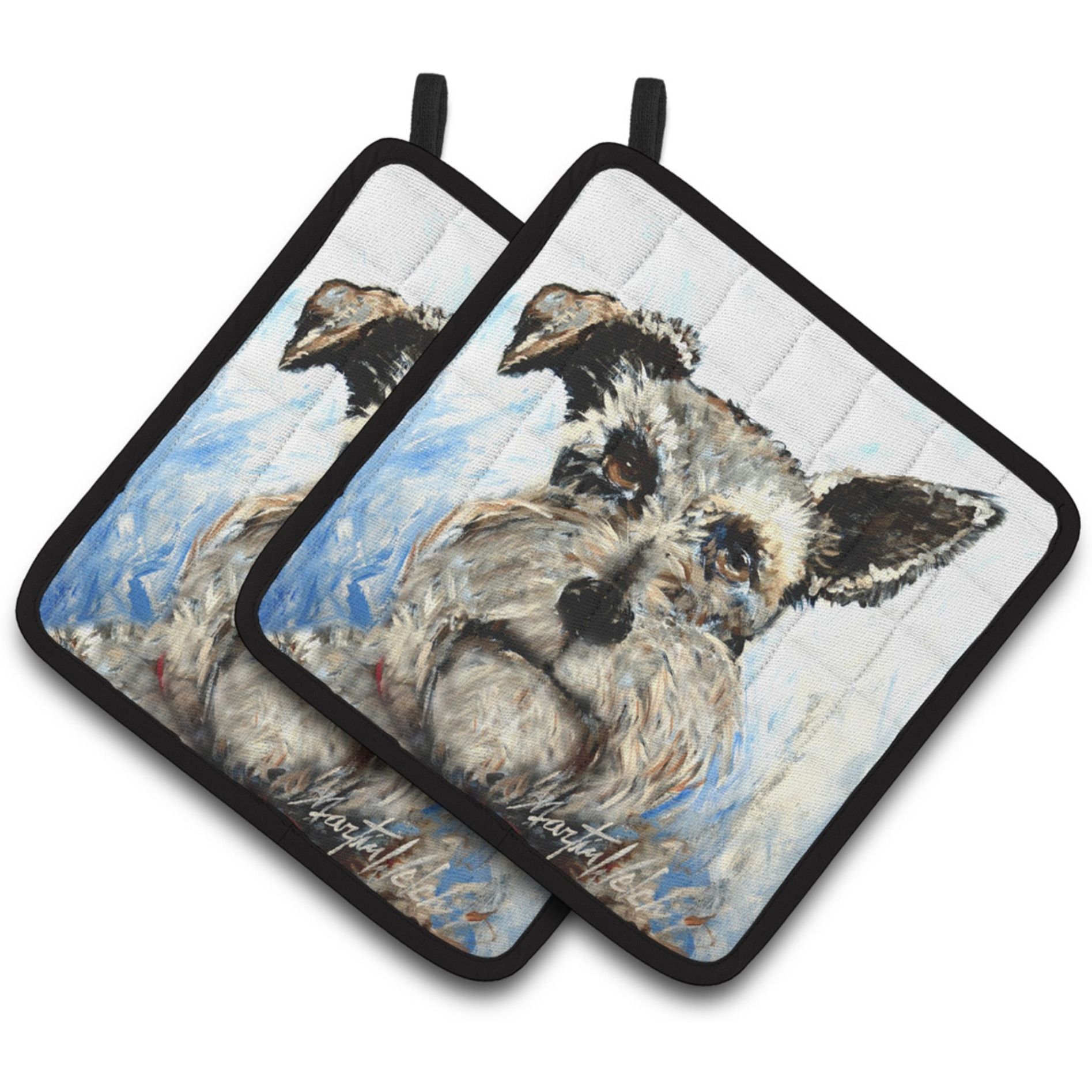 &quotCaroline's Treasures MW1358PTHD Schnauzer Whiter Beard Pair of Pot Holders potholders, Multicolor"