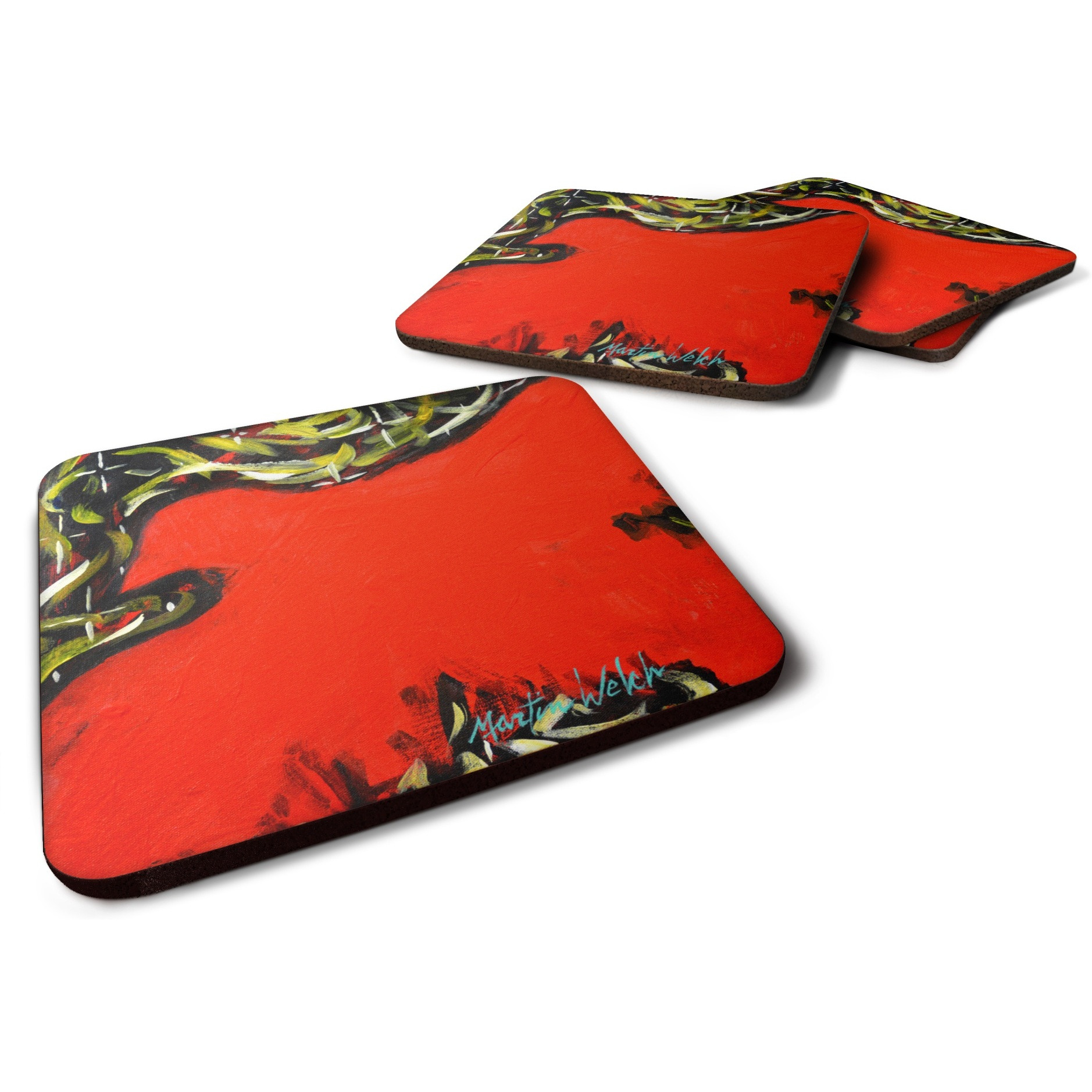 &quotCaroline's Treasures MW1348FC Scared Crow Foam Set of 4 coasters, Multicolor"