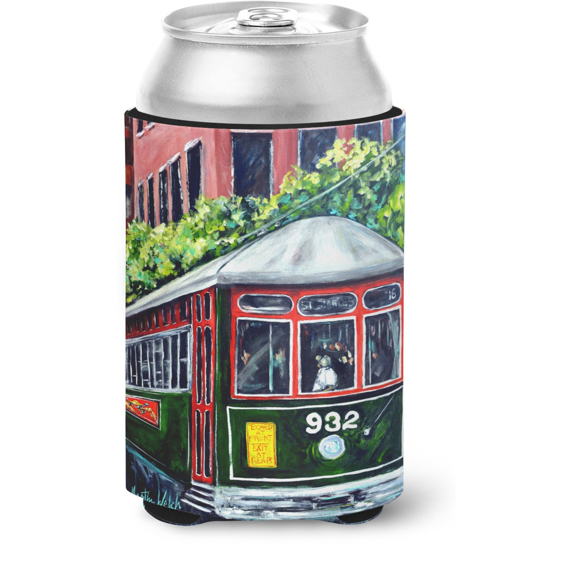 &quotCaroline's Treasures MW1351CC Streetcar St. Charles 2 Can or Bottle Hugger cold-beverage-koozies, Multicolor"