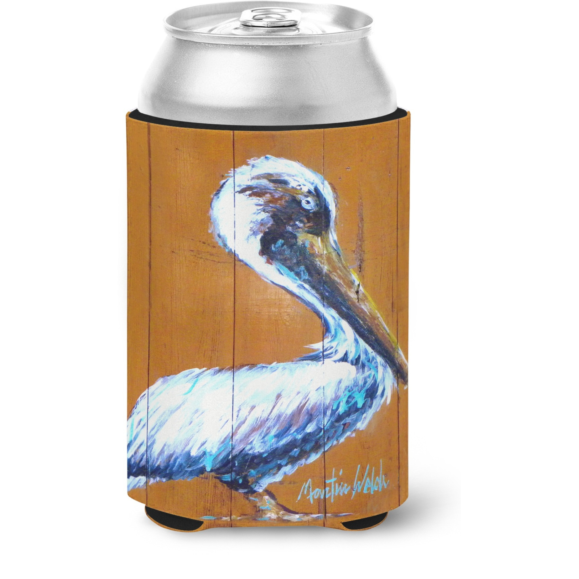 &quotCaroline's Treasures MW1330CC Pelican Hangin In Can or Bottle Hugger cold-beverage-koozies, Multicolor"