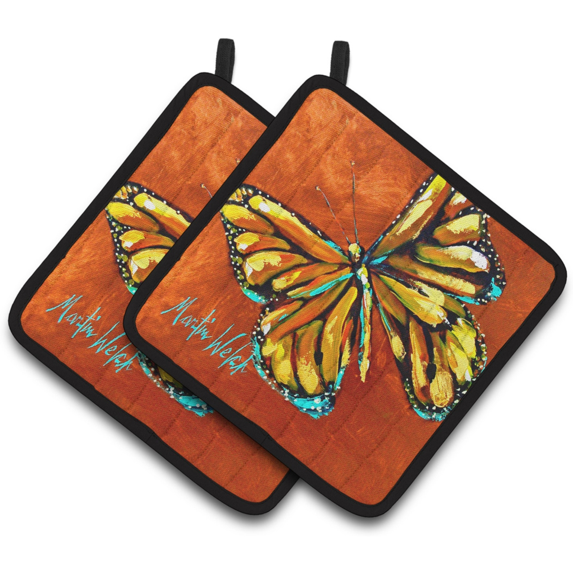 &quotCaroline's Treasures MW1339PTHD Monarch Butterfly Pair of Pot Holders potholders, Multicolor"