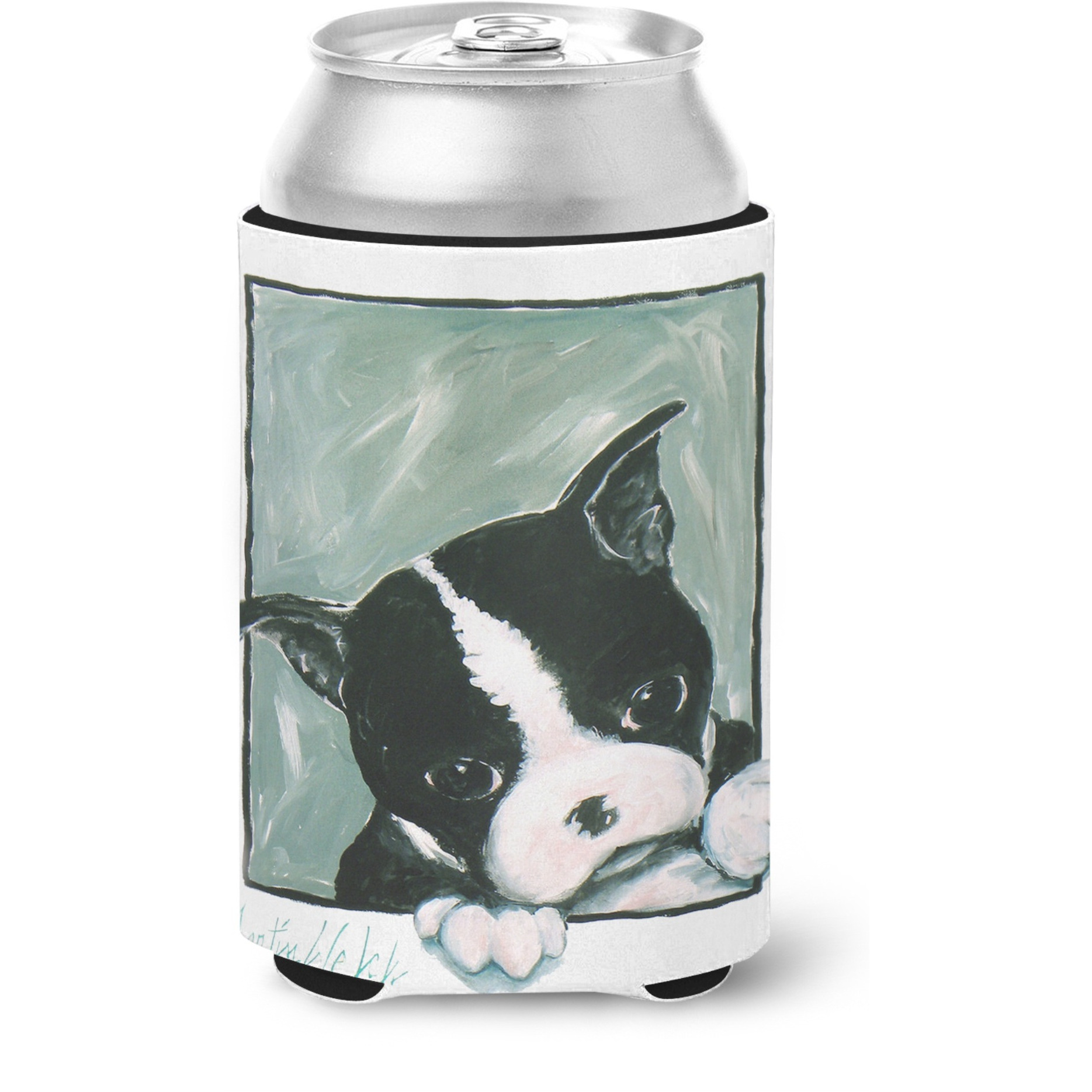 &quotCaroline's Treasures MW1313CC Boston Terrier Don't Leave Me Can or Bottle Hugger cold-beverage-koozies, Multicolor"