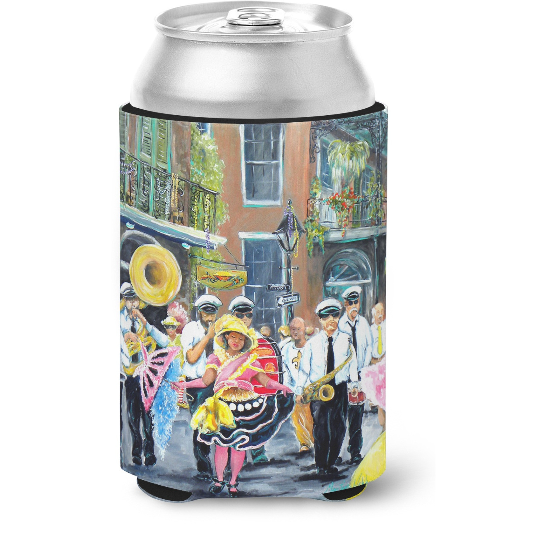 &quotCaroline's Treasures MW1328CC French Quarter Frolic Can or Bottle Hugger cold-beverage-koozies, Multicolor"