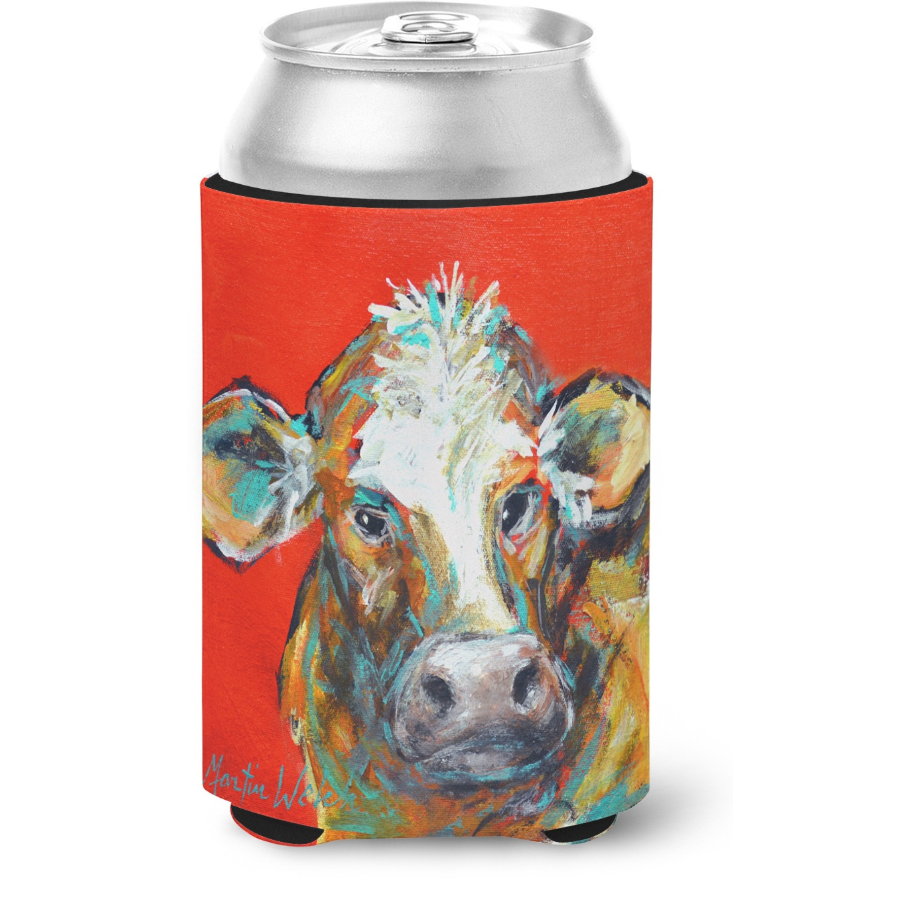 &quotCaroline's Treasures MW1319CC Cow Caught Red Handed Too Can or Bottle Hugger cold-beverage-koozies, Multicolor"