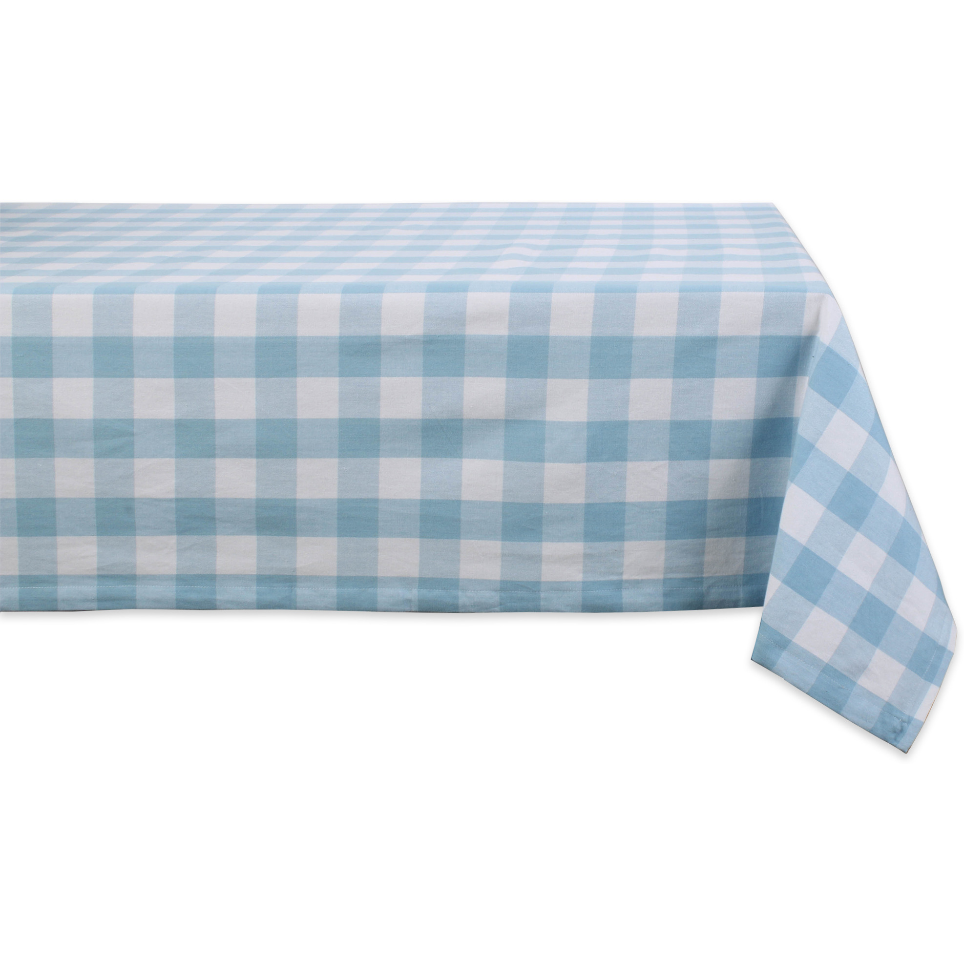 DII Light Blue Buffalo Check Tablecoth 60x104