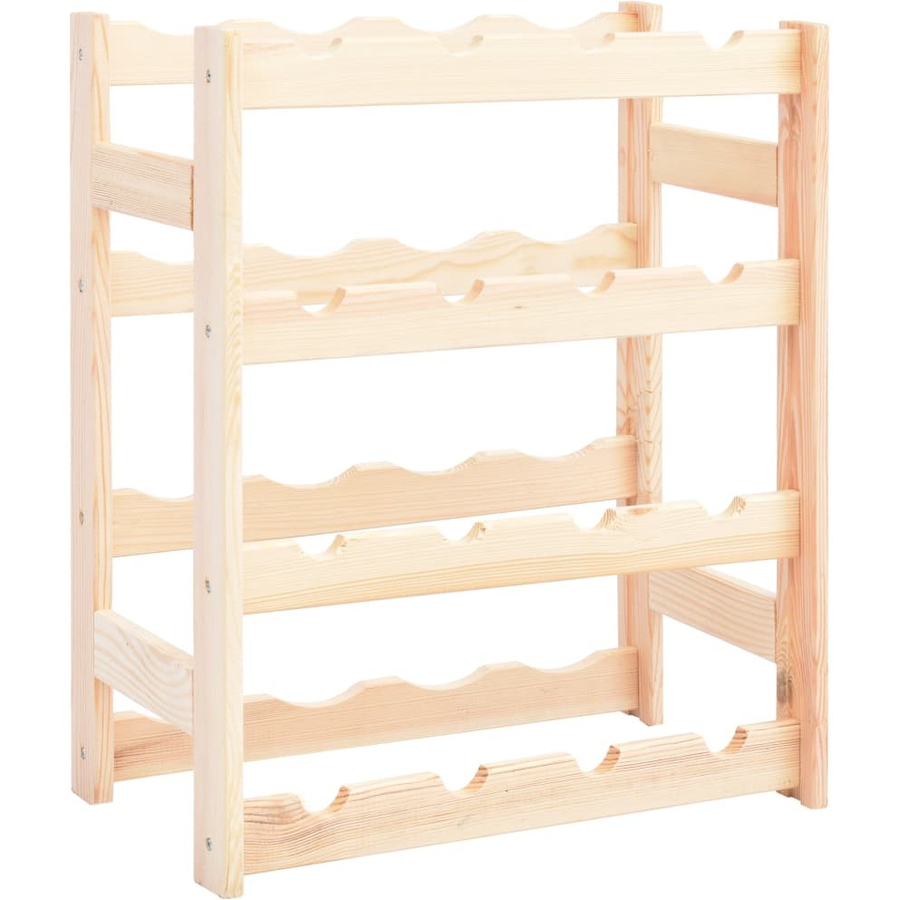 vidaXL Wine Rack for 16 Bottles Pinewood