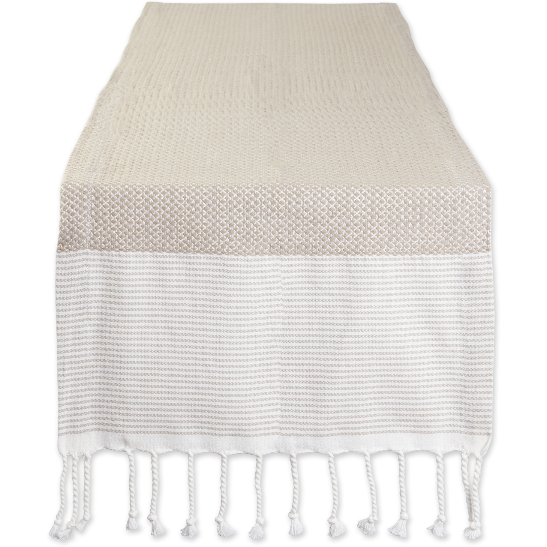 DII Stone Bordered Dobby Table Runner 15x72