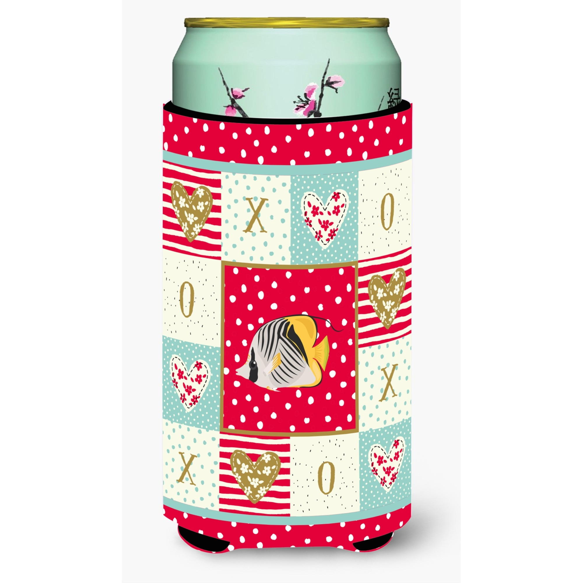 Carolines Treasures CK5466TBC Butterfly Fish Love Tall Boy Insulator Hugger cold-beverage-koozies, Multicolor