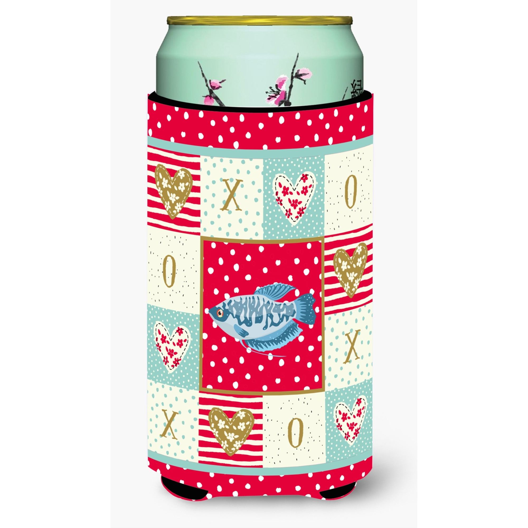 &quotCaroline's Treasures CK5490TBC Opaline Gourami Love Tall Boy Hugger cold-beverage-koozies, Multicolor"