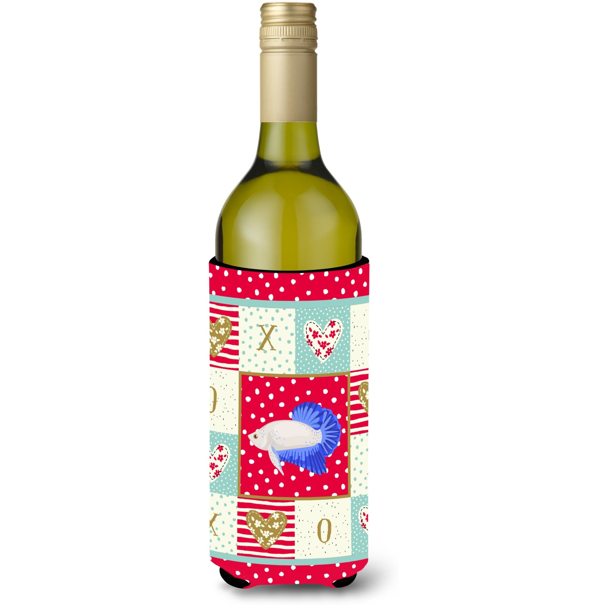 &quotCaroline's Treasures CK5492LITERK Plakat Betta Love Wine Bottle Hugger cold-beverage-koozies, 750 ml, Multicolor"