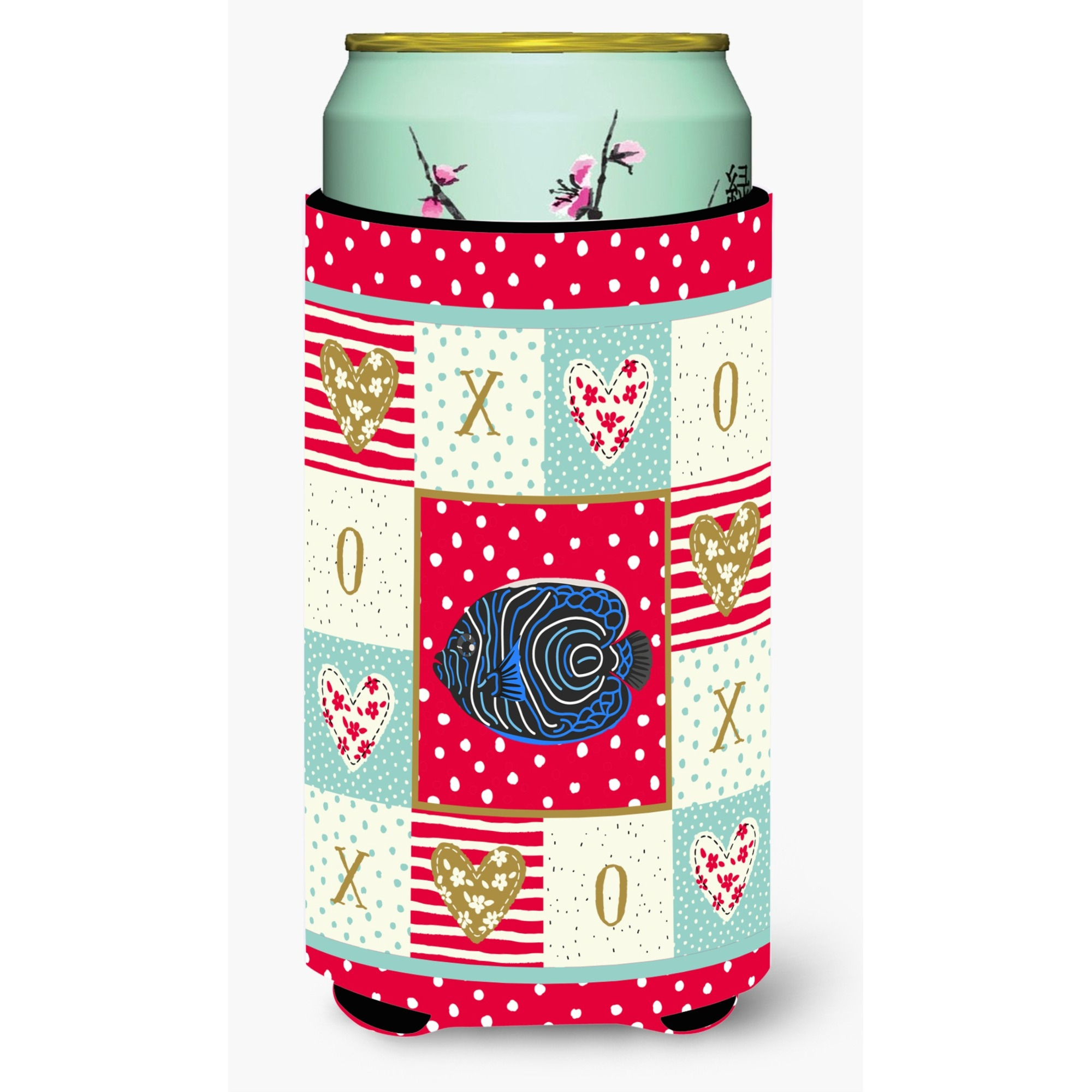 &quotCaroline's Treasures CK5469TBC Emperor Angelfish Love Tall Boy Hugger cold-beverage-koozies, Multicolor"