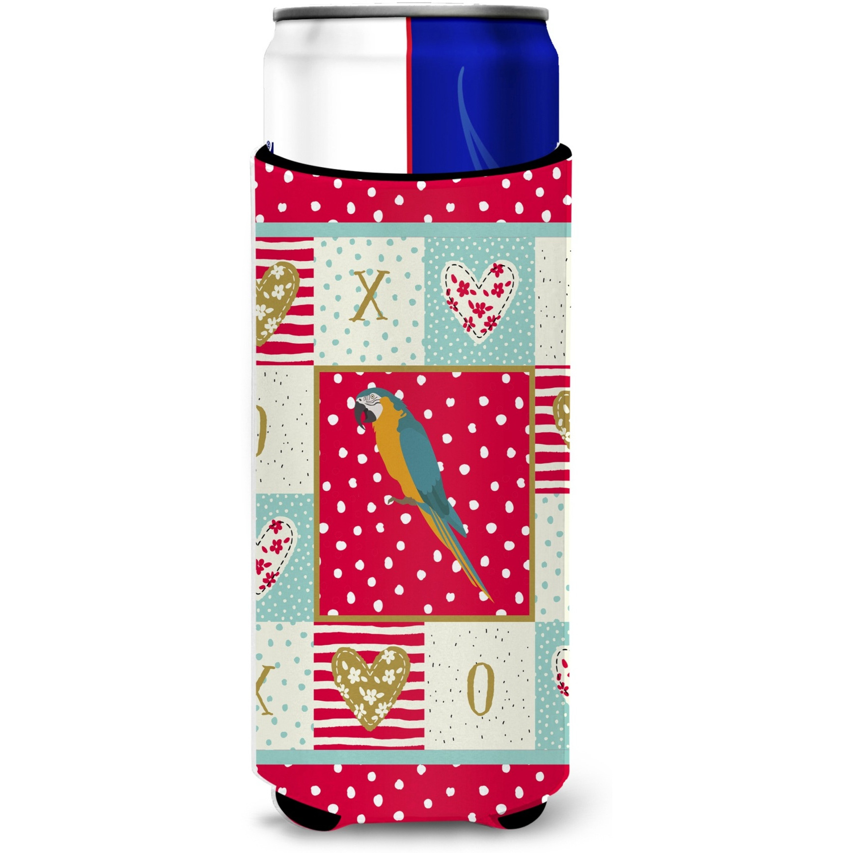&quotCaroline's Treasures CK5523MUK Macaw Love Michelob Ultra Hugger for slim cans cold-beverage-koozies, Multicolor"