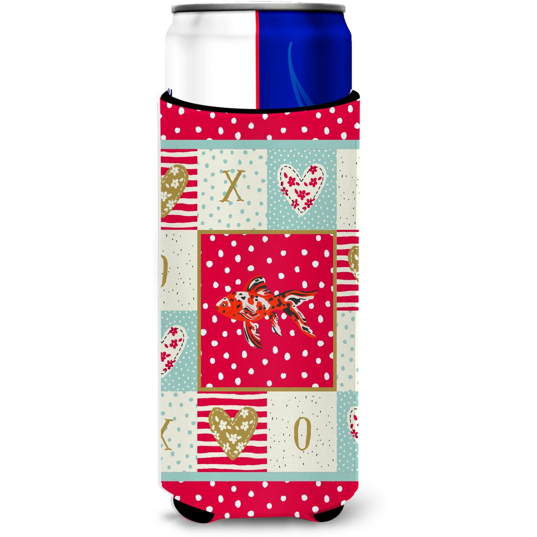 &quotCaroline's Treasures CK5478MUK Shubunkin Goldfish Love Ultra Hugger for slim cans cold-beverage-koozies, Multicolor"