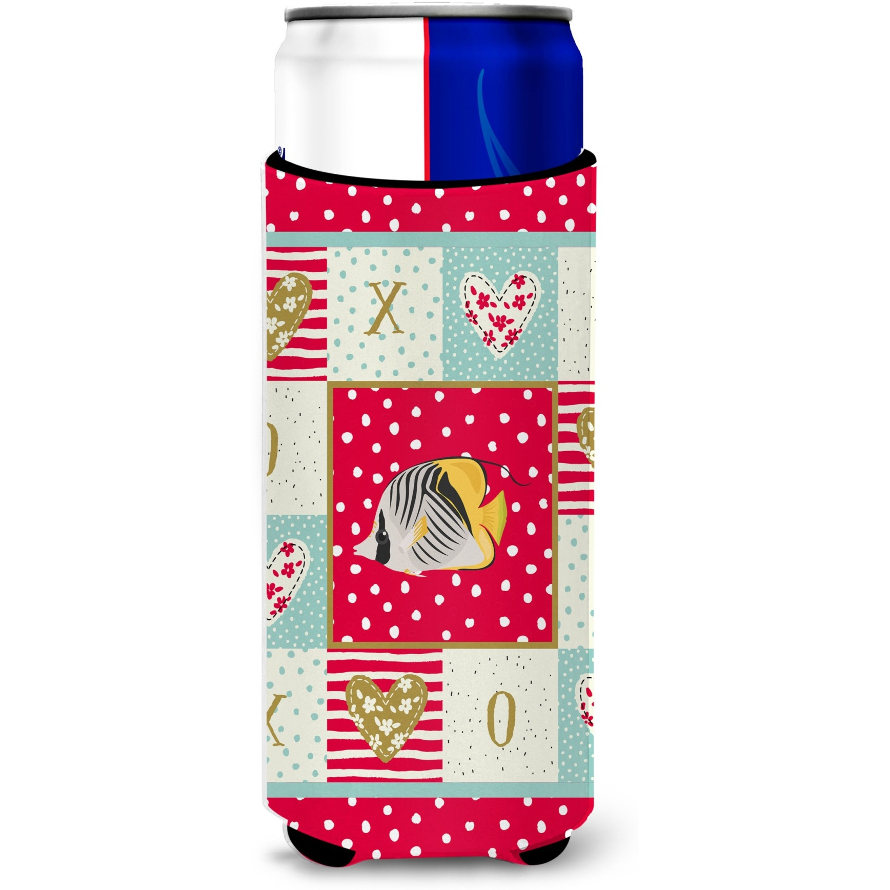 &quotCaroline's Treasures CK5466MUK Butterfly Fish Love Ultra Hugger for slim cans cold-beverage-koozies, Multicolor"