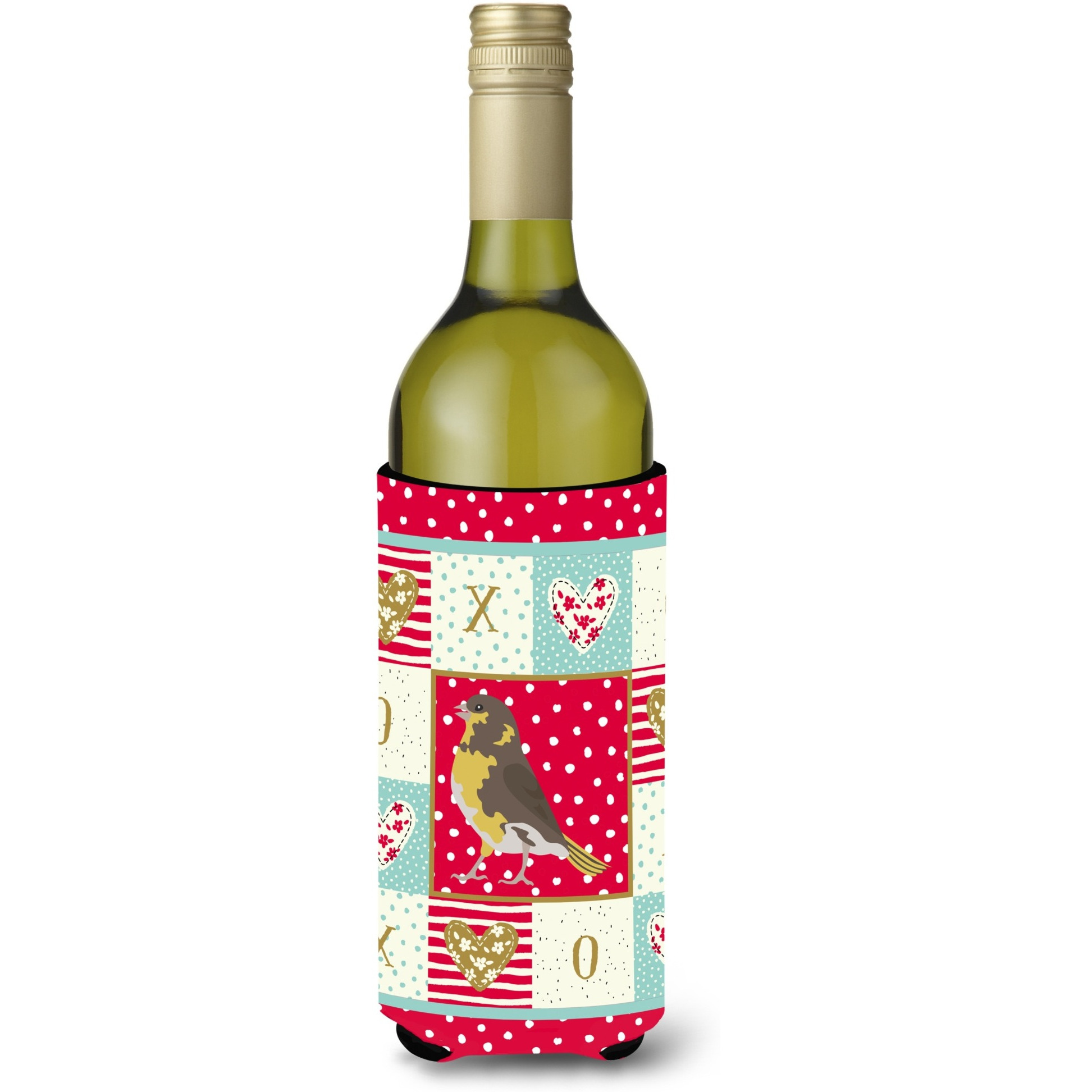 &quotCaroline's Treasures CK5508LITERK Spanish Canary Love Wine Bottle Hugger cold-beverage-koozies, 750 ml, Multicolor"