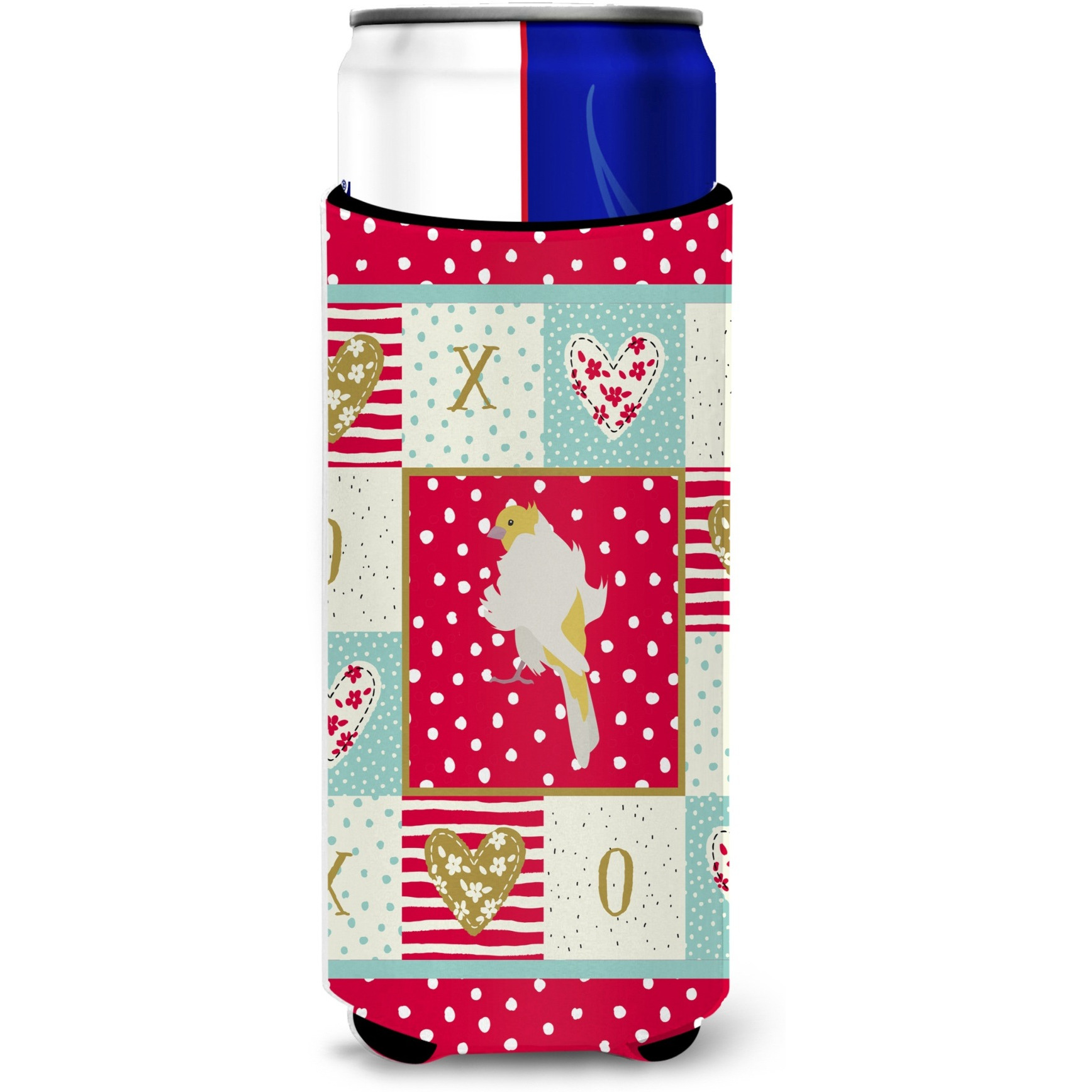 &quotCaroline's Treasures CK5507MUK Parisian Trumpeter Canary Love Hugger for slim cans cold-beverage-koozies, Multicolor"