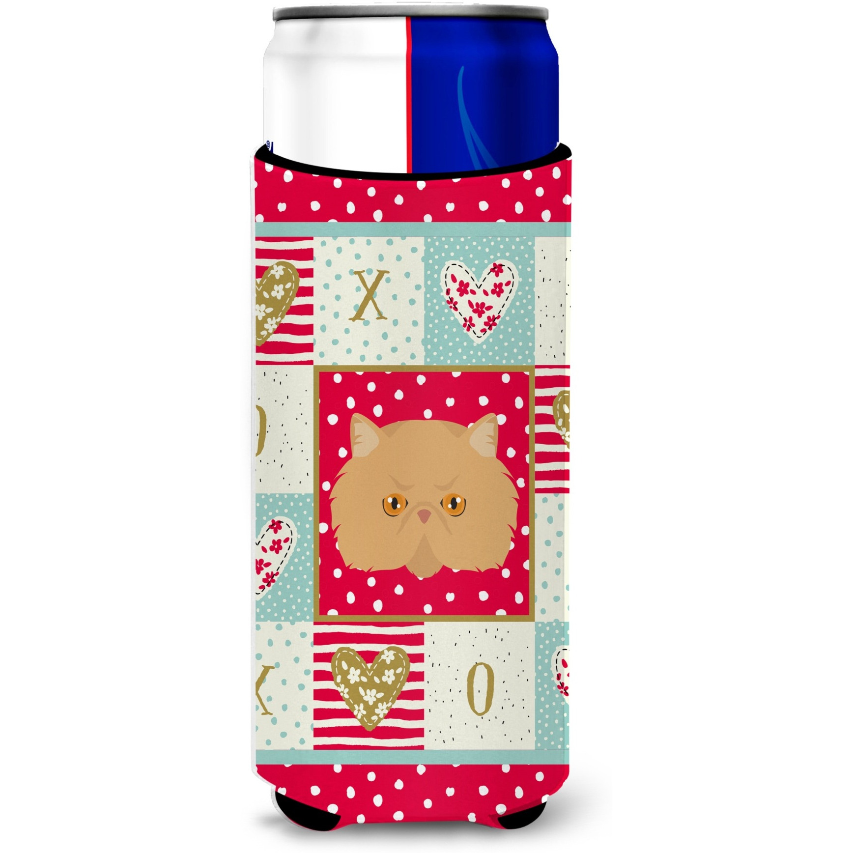 &quotCaroline's Treasures CK5146MUK Persian Modern Cat Michelob Ultra Hugger for slim cans cold-beverage-koozies, Multicolor"