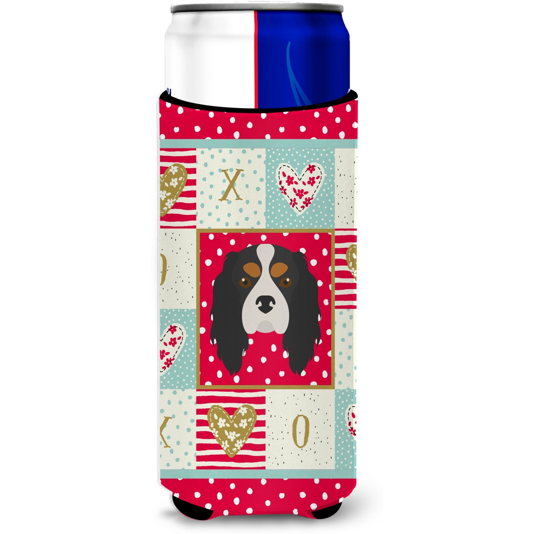 &quotCaroline's Treasures CK5189MUK Cavalier King Charles Spaniel Ultra Hugger slim cans cold-beverage-koozies, Multicolor"
