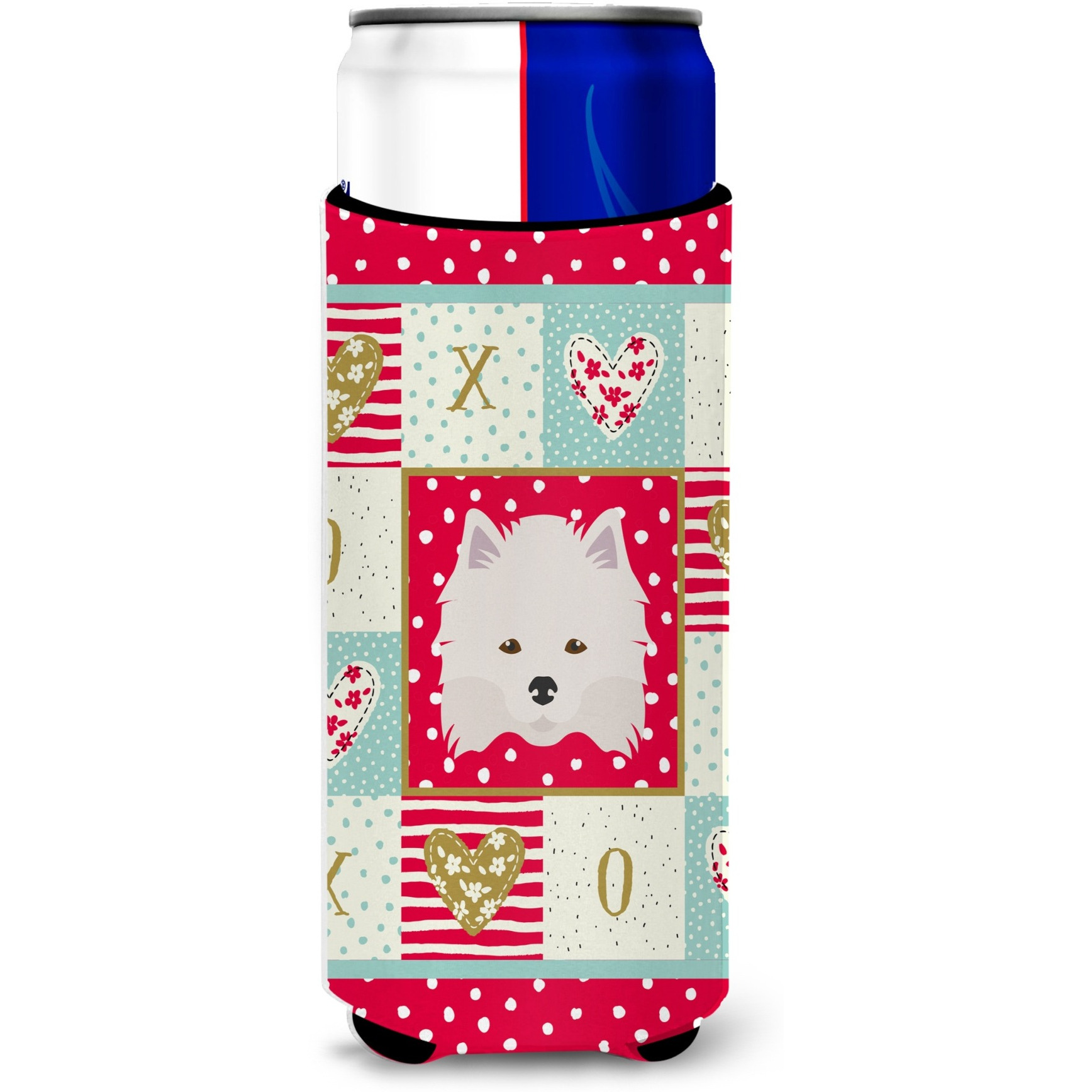 &quotCaroline's Treasures CK5181MUK American Eskimo Michelob Ultra Hugger for slim cans cold-beverage-koozies, Multicolor"