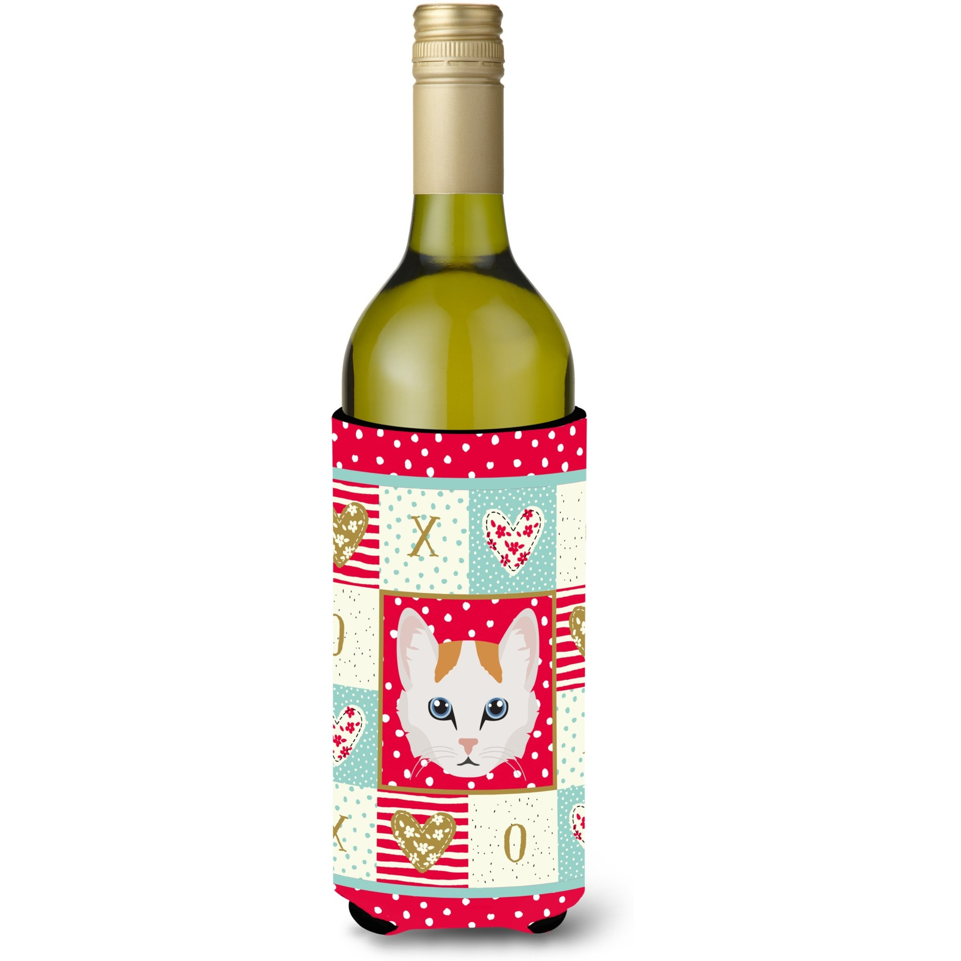 &quotCaroline's Treasures CK5176LITERK Turkish Van Cat Wine Bottle Hugger cold-beverage-koozies, 750 ml, Multicolor"