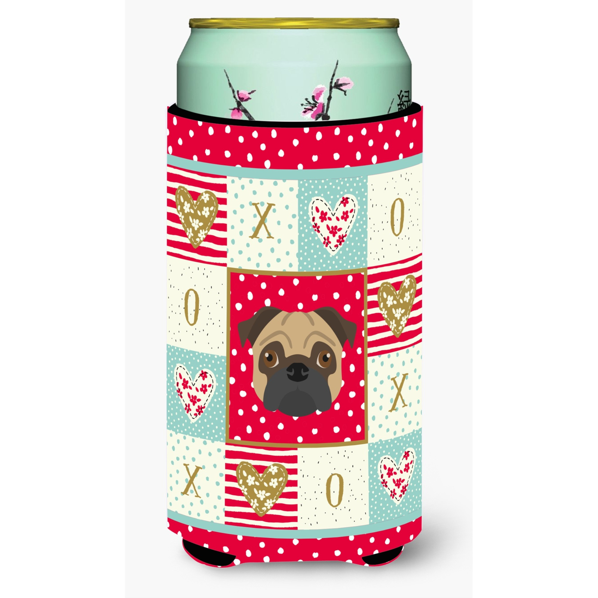 &quotCaroline's Treasures CK5231TBC Pug Tall Boy Insulator Hugger cold-beverage-koozies, Multicolor"