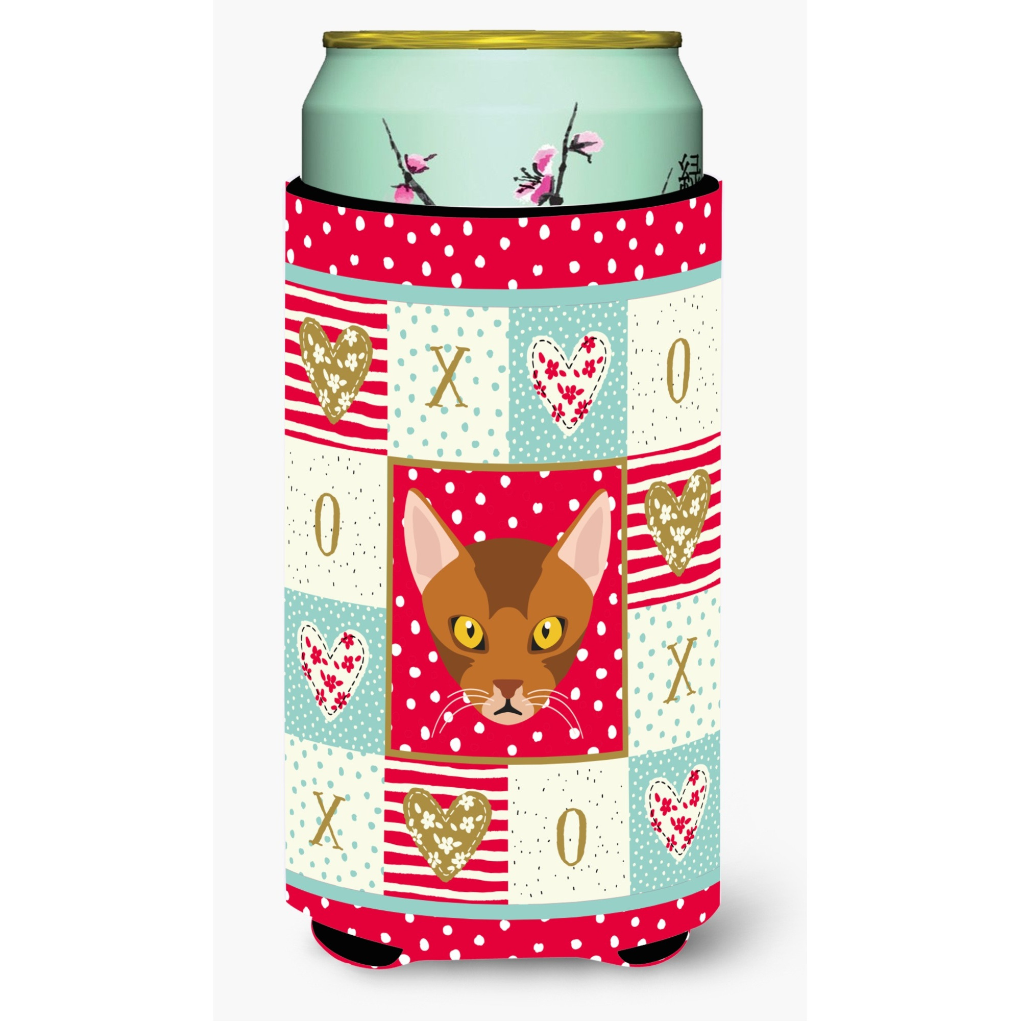 &quotCaroline's Treasures CK5077TBC Abyssinian Cat Tall Boy Insulator Hugger cold-beverage-koozies, Multicolor"
