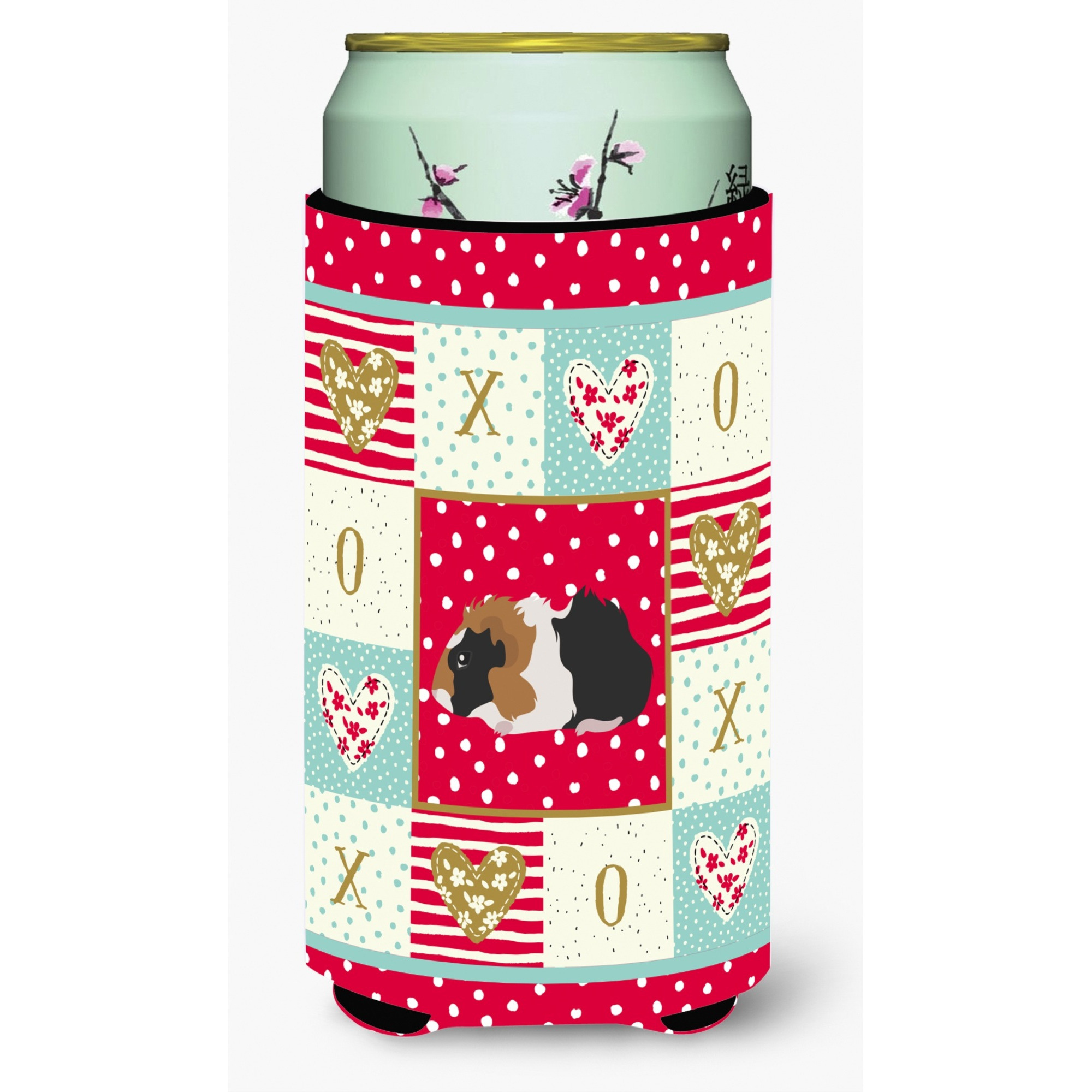 &quotCaroline's Treasures CK5426TBC Abyssinian Guinea Pig Love Tall Boy Hugger cold-beverage-koozies, Multicolor"