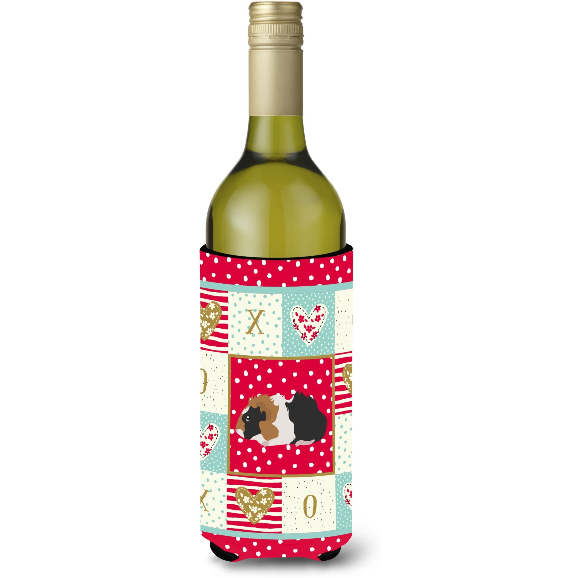 &quotCaroline's Treasures CK5426LITERK Abyssinian Guinea Pig Love Wine Bottle Hugger cold-beverage-koozies, 750 ml, Multicolor"