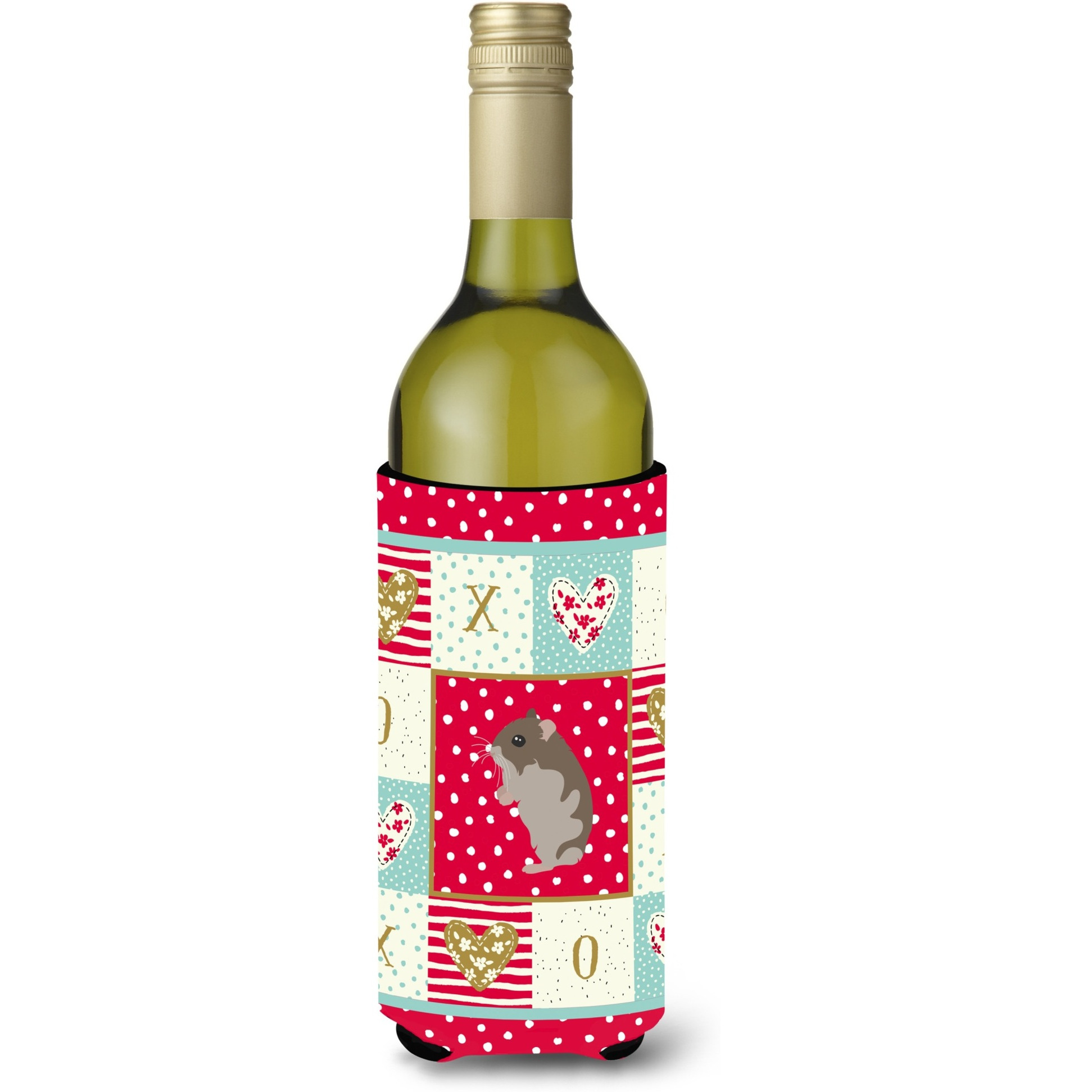 &quotCaroline's Treasures CK5439LITERK Dwarf Hamster Love Wine Bottle Hugger cold-beverage-koozies, 750 ml, Multicolor"