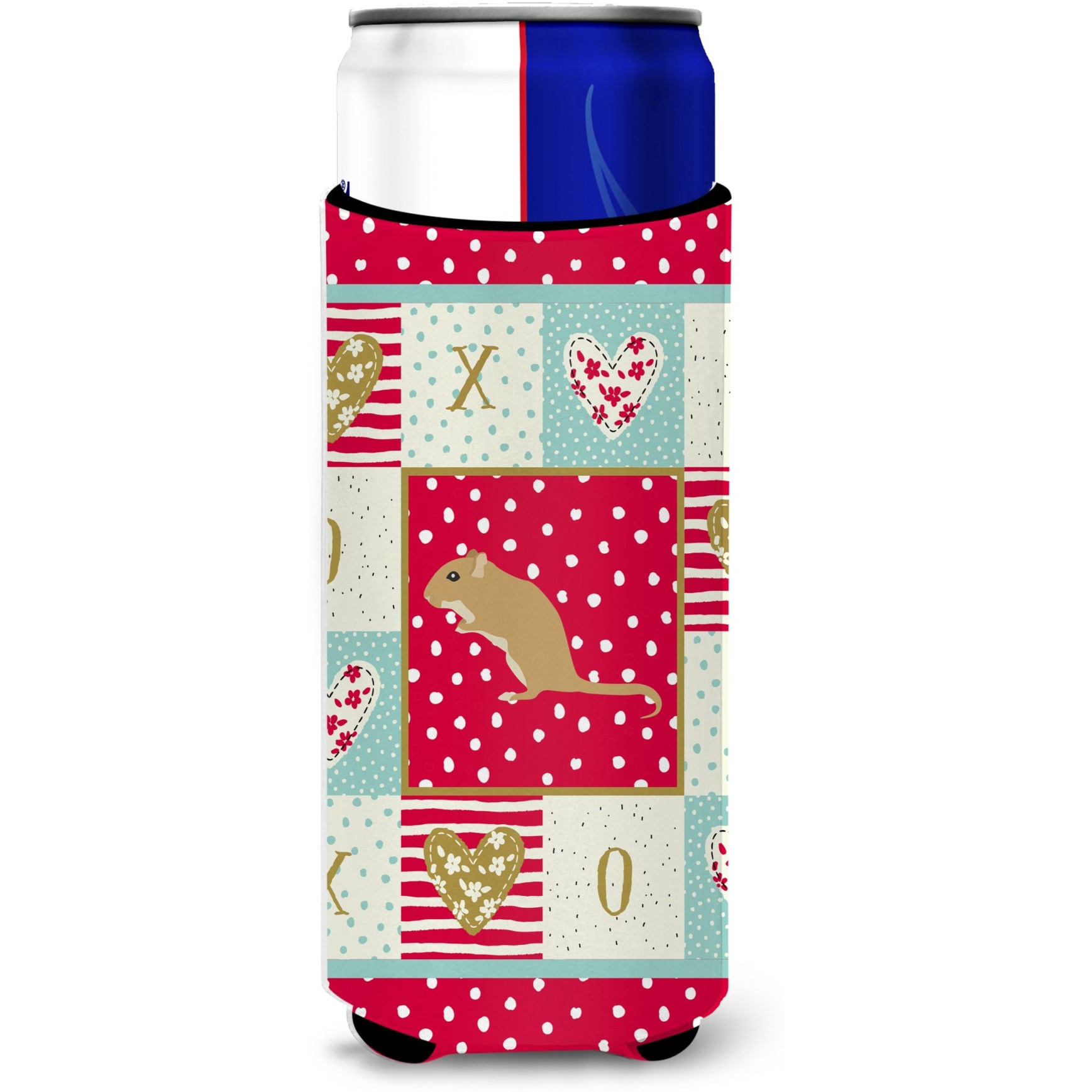 &quotCaroline's Treasures CK5449MUK Gerbil Mouse Love Michelob Ultra Hugger for slim cans cold-beverage-koozies, Multicolor"