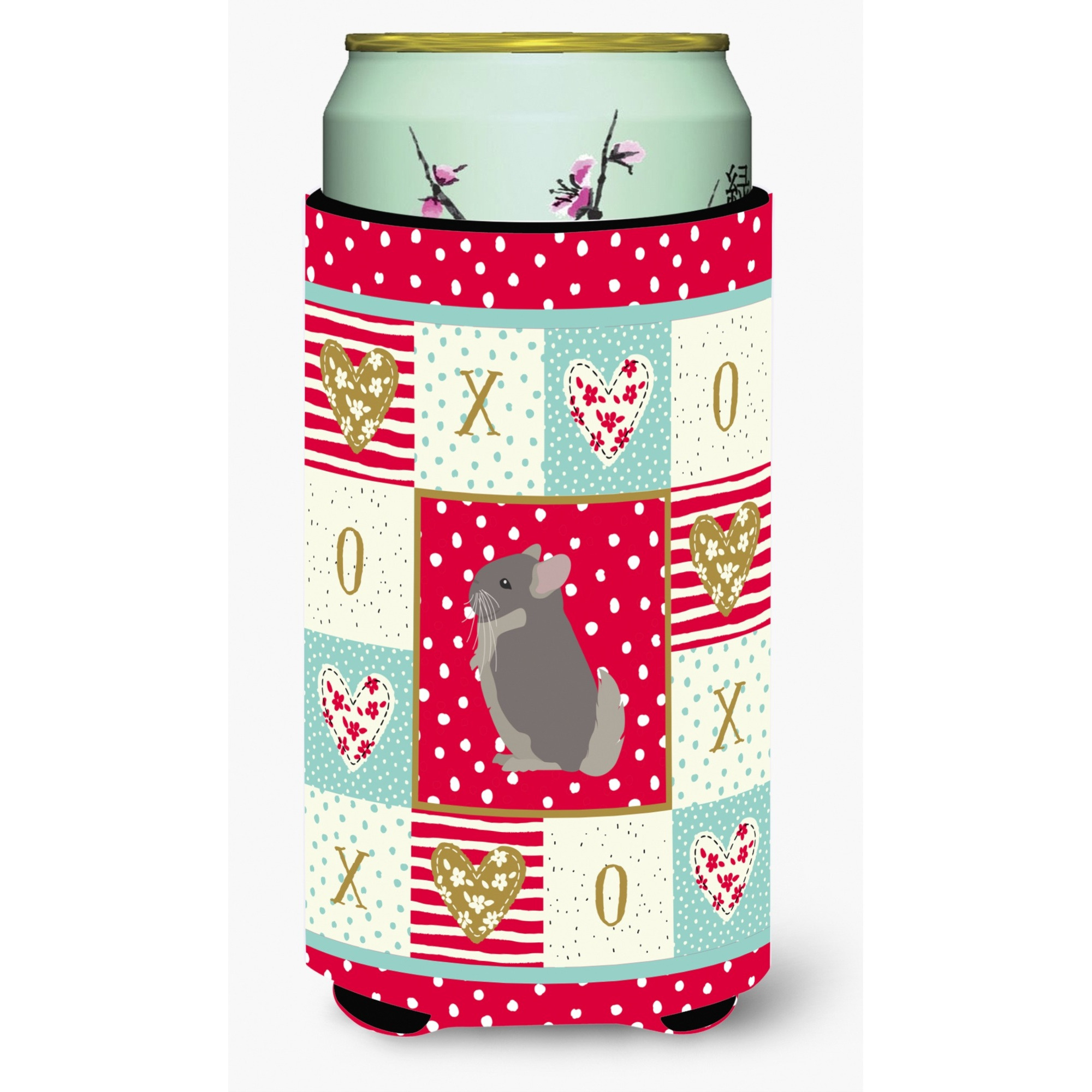 &quotCaroline's Treasures CK5419TBC Beige Wellman Chinchilla Love Tall Boy Hugger cold-beverage-koozies, Multicolor"