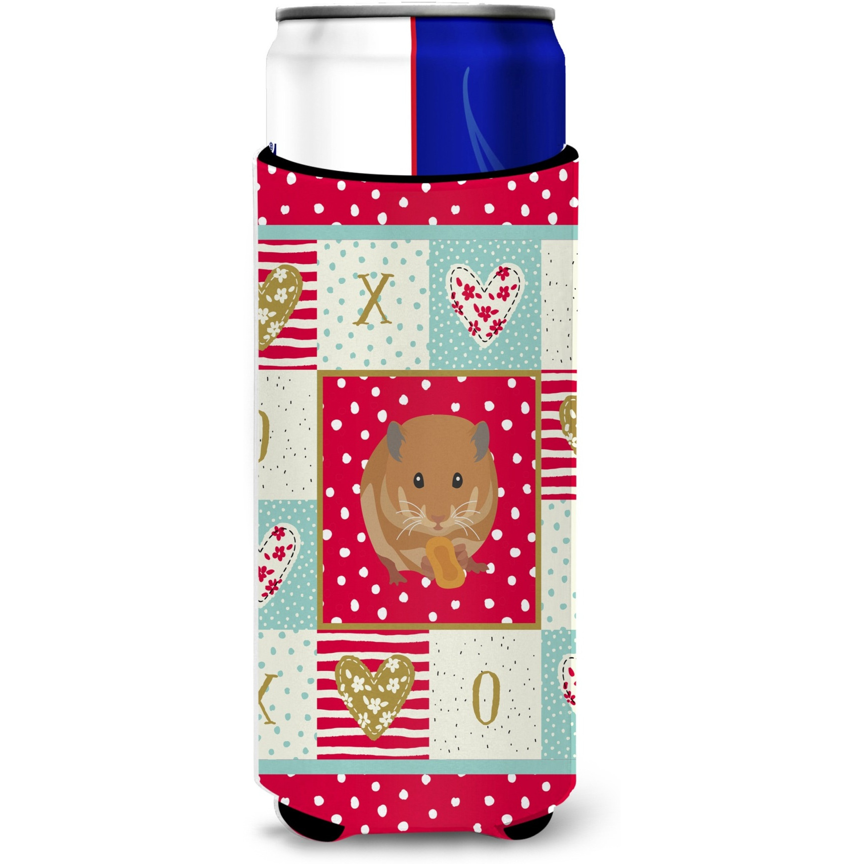&quotCaroline's Treasures CK5444MUK Teddy Bear Hamster Love Ultra Hugger for slim cans cold-beverage-koozies, Multicolor"
