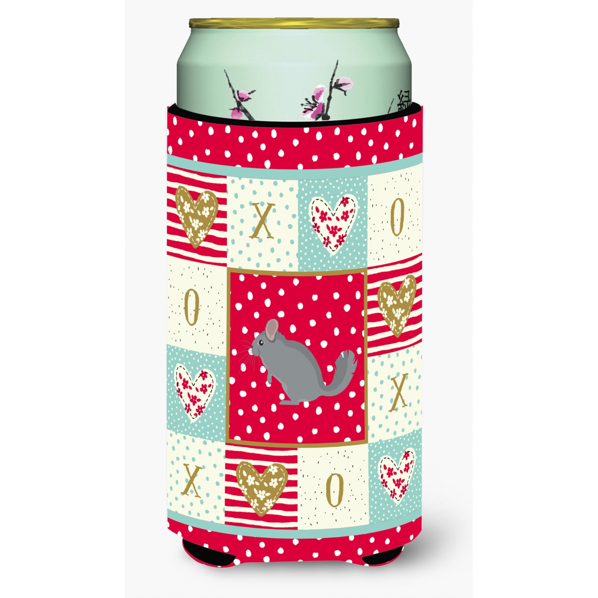 &quotCaroline's Treasures CK5422TBC Foggy Chinchilla Love Tall Boy Hugger cold-beverage-koozies, Multicolor"