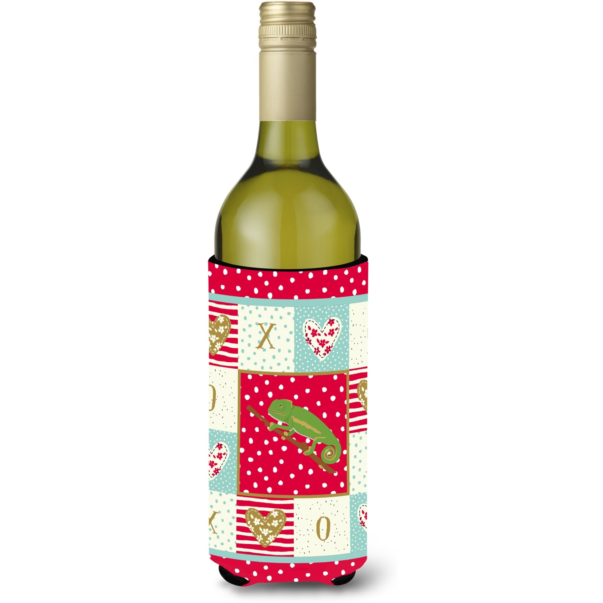 &quotCaroline's Treasures CK5531LITERK Chameleon Wine Bottle Hugger cold-beverage-koozies, 750 ml, Multicolor"
