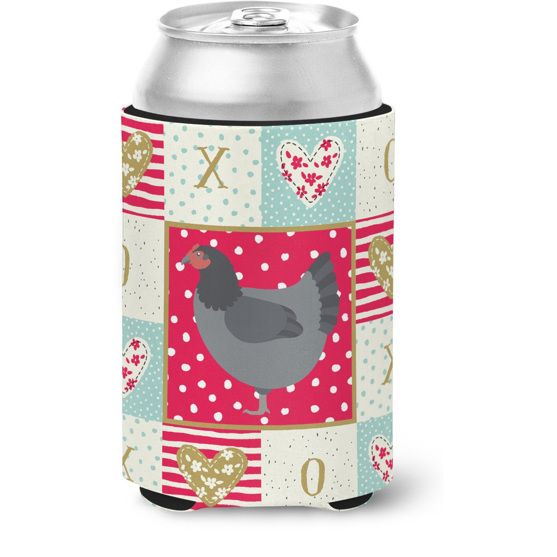 Carolines Treasures CK5262CC Jersey Giant Chicken Love Can or Bottle Hugger cold-beverage-koozies, Multicolor
