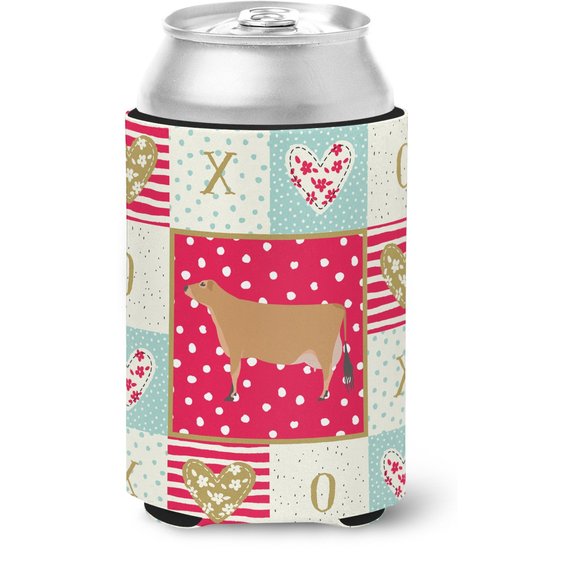 &quotCaroline's Treasures CK5256CC Jersey Cow Love Can or Bottle Hugger cold-beverage-koozies, Multicolor"