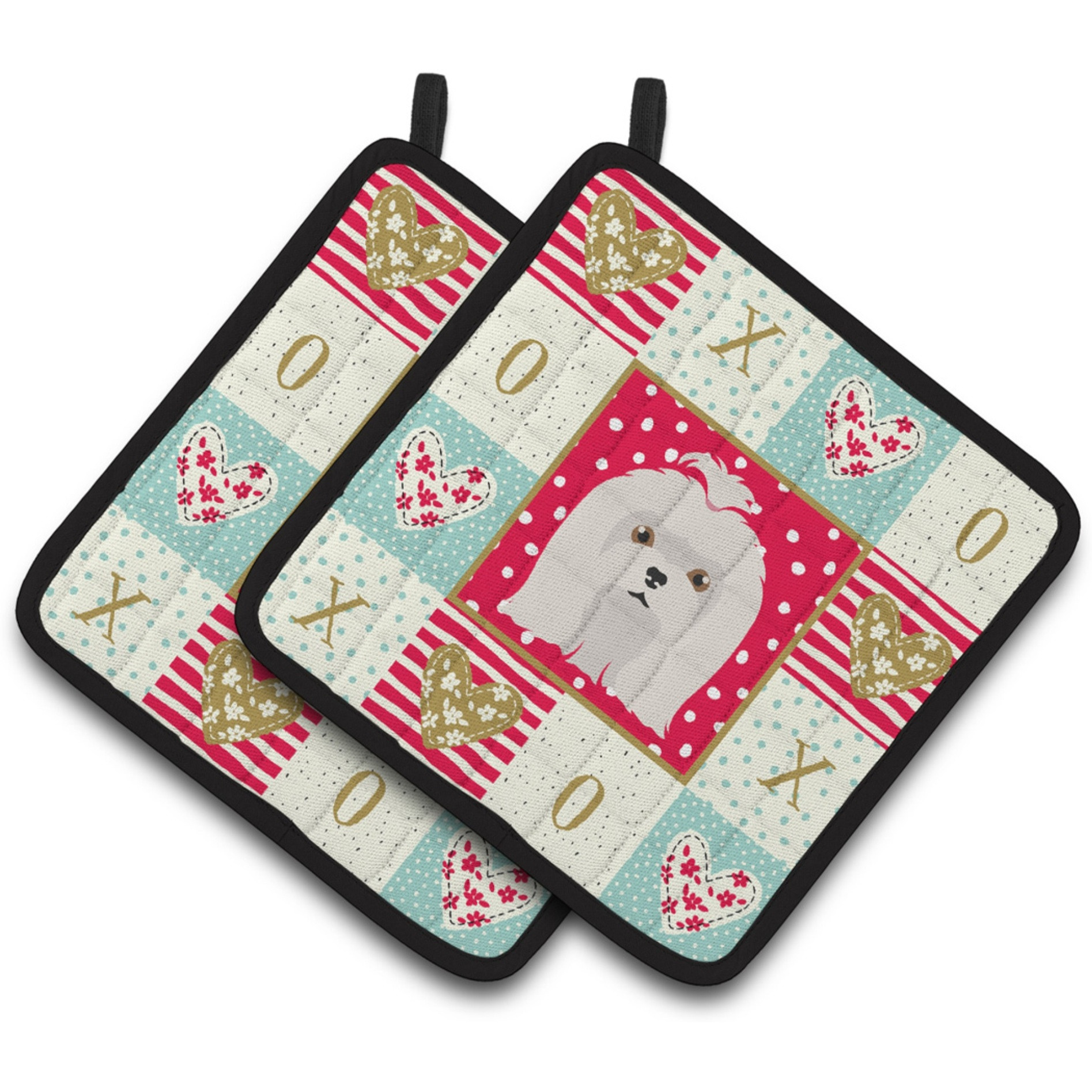 &quotCaroline's Treasures CK5217PTHD Maltese Love Pair of Pot Holders potholders, Multicolor"