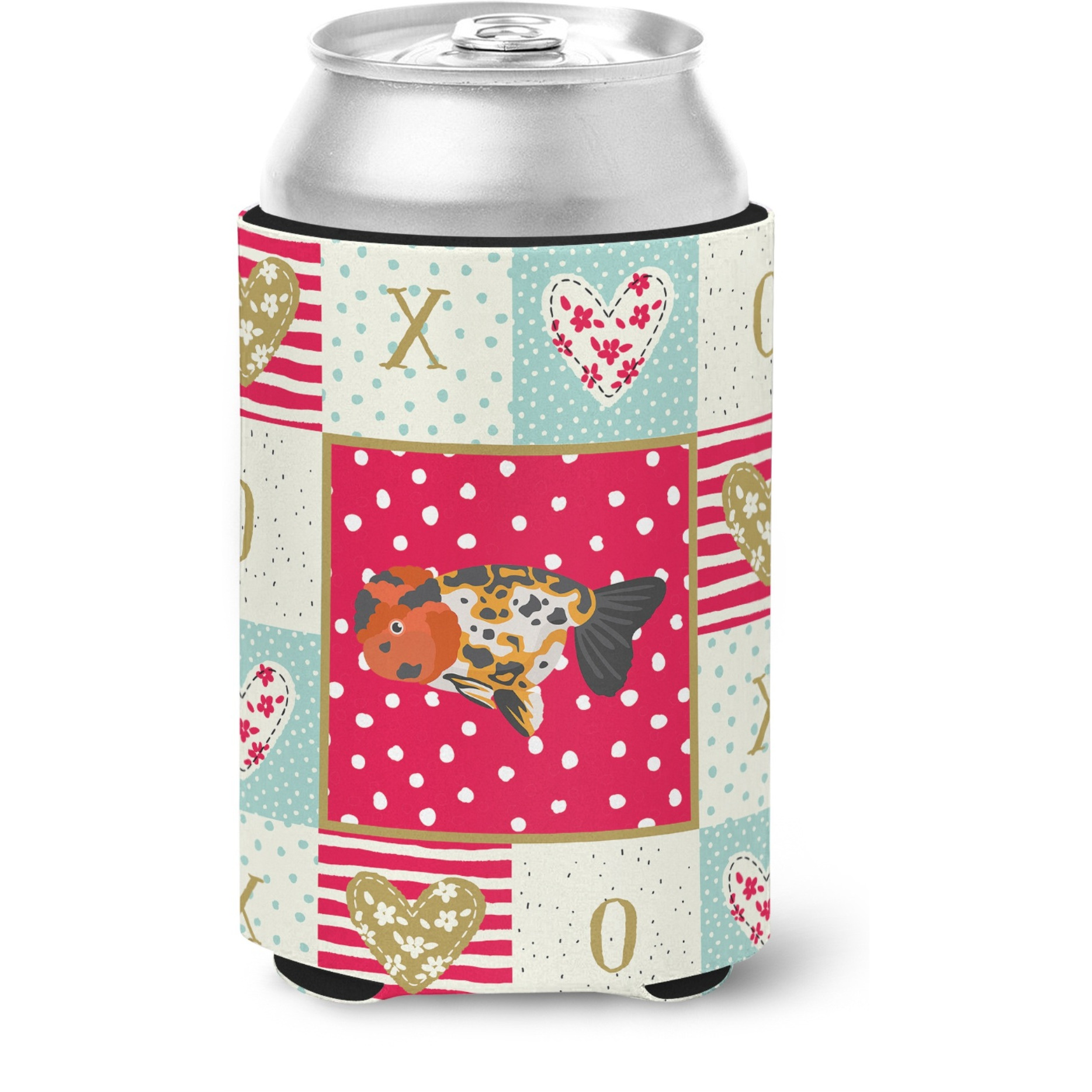 &quotCaroline's Treasures CK5476CC Ranchu Goldfish Love Can or Bottle Hugger cold-beverage-koozies, Multicolor"
