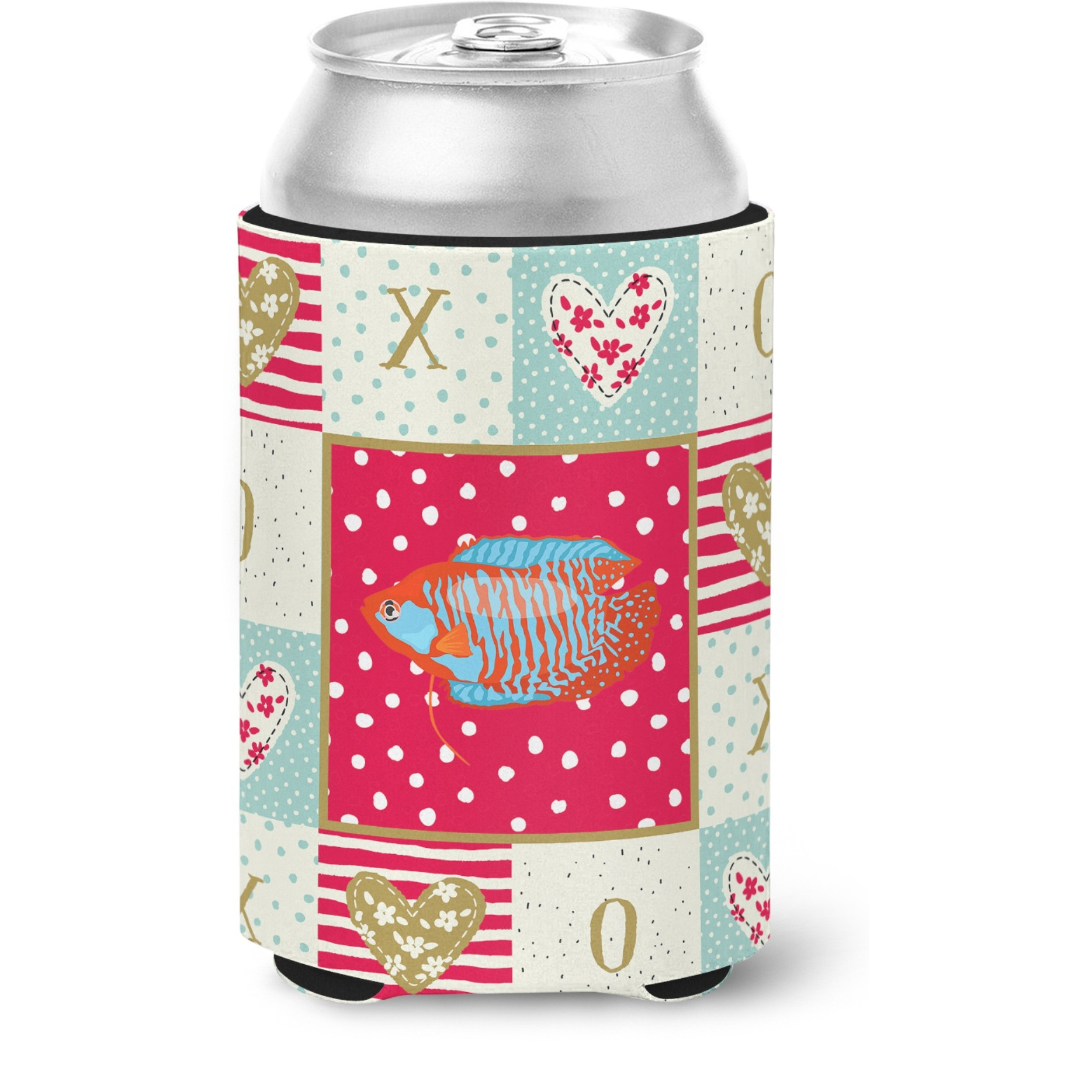 &quotCaroline's Treasures CK5485CC Dwarf Gourami Love Can or Bottle Hugger cold-beverage-koozies, Multicolor"